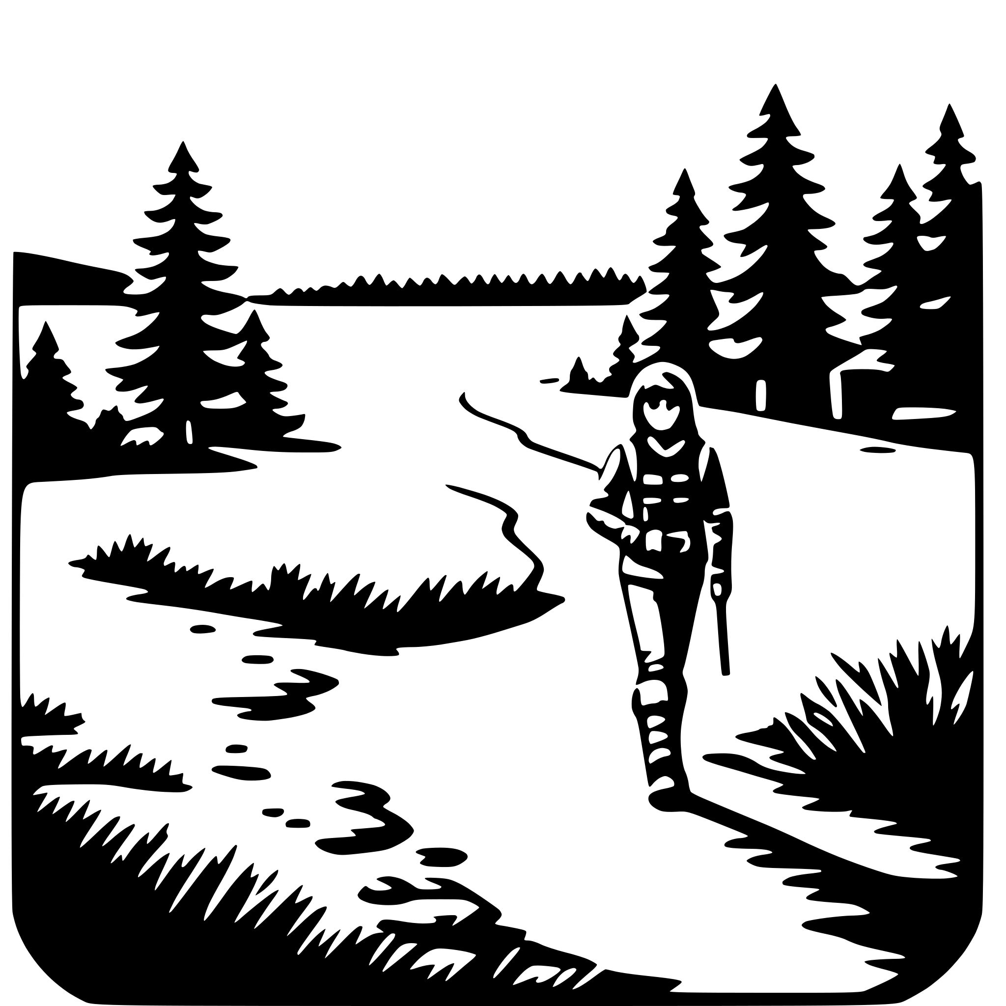 AI-generated SVG of a wilderness adventure