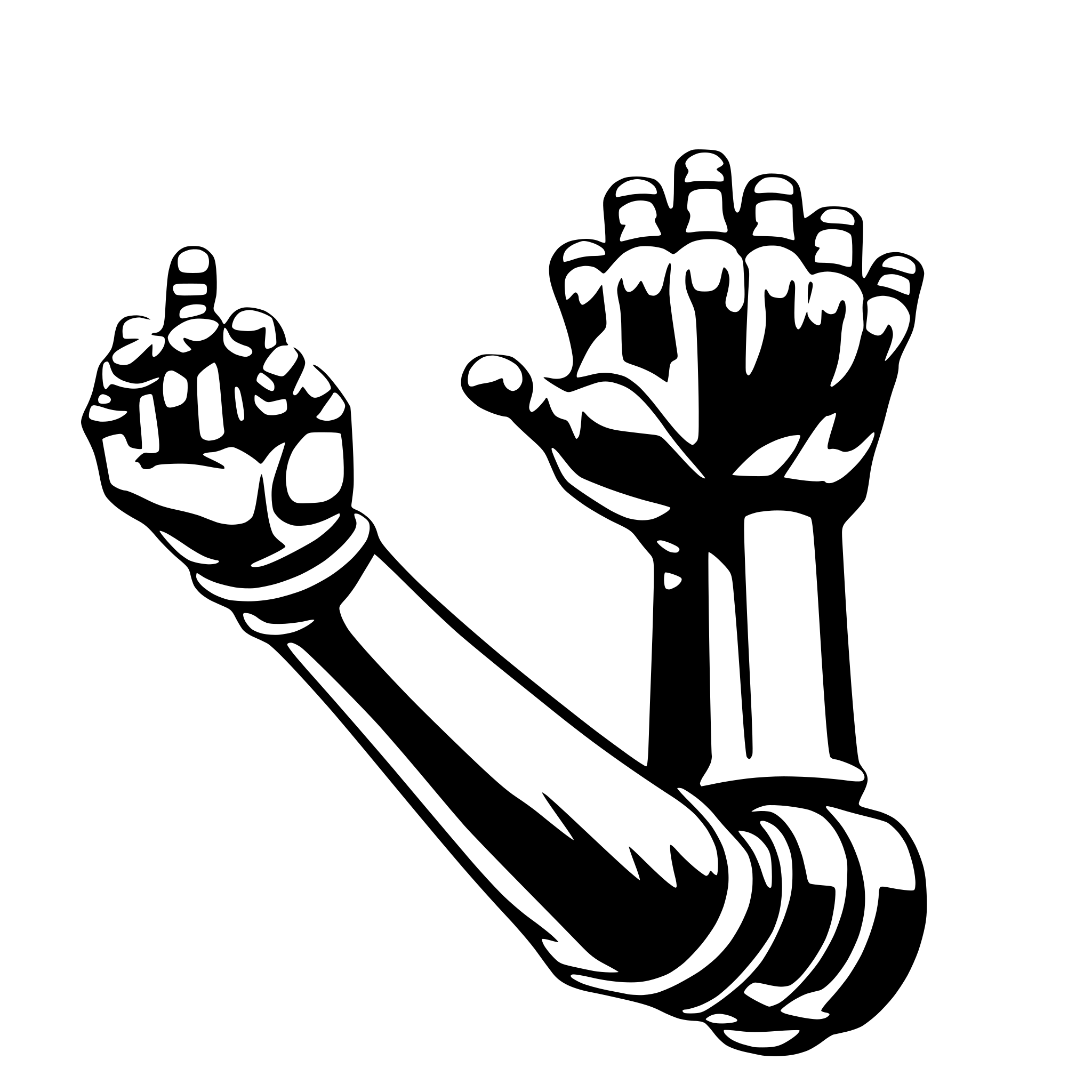 AI-generated SVG of 'Bionic arm with muscles'