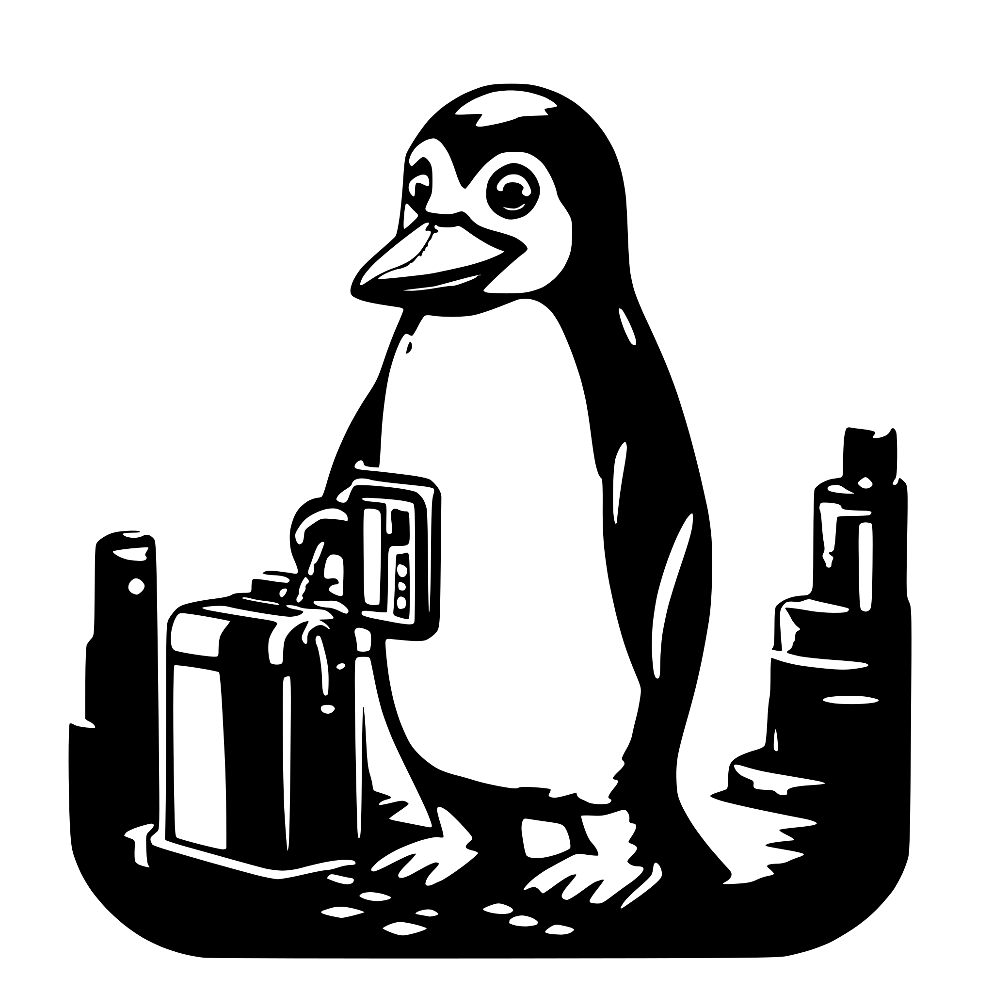 AI-generated SVG of 'a penguin holding automotive jumper cables'