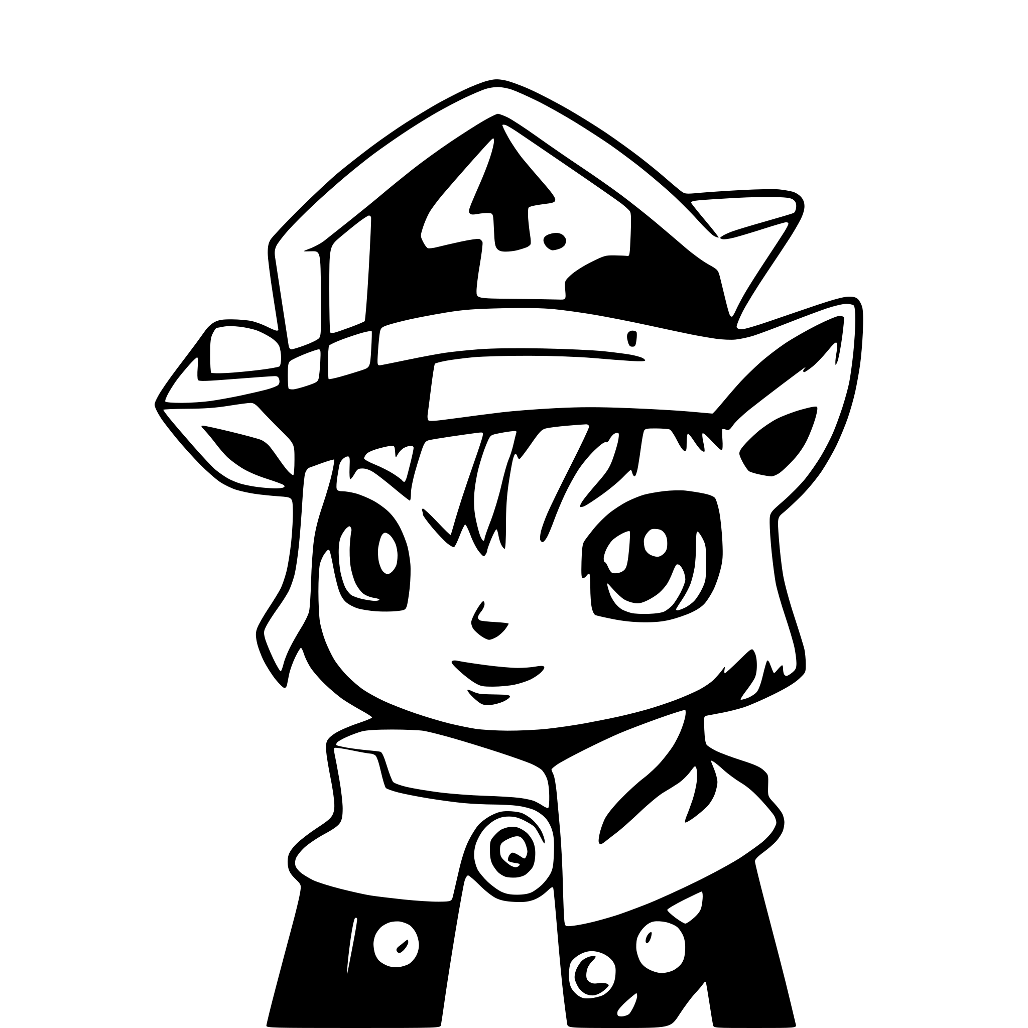 AI-generated SVG of a pirate cat wearing a pirate hat