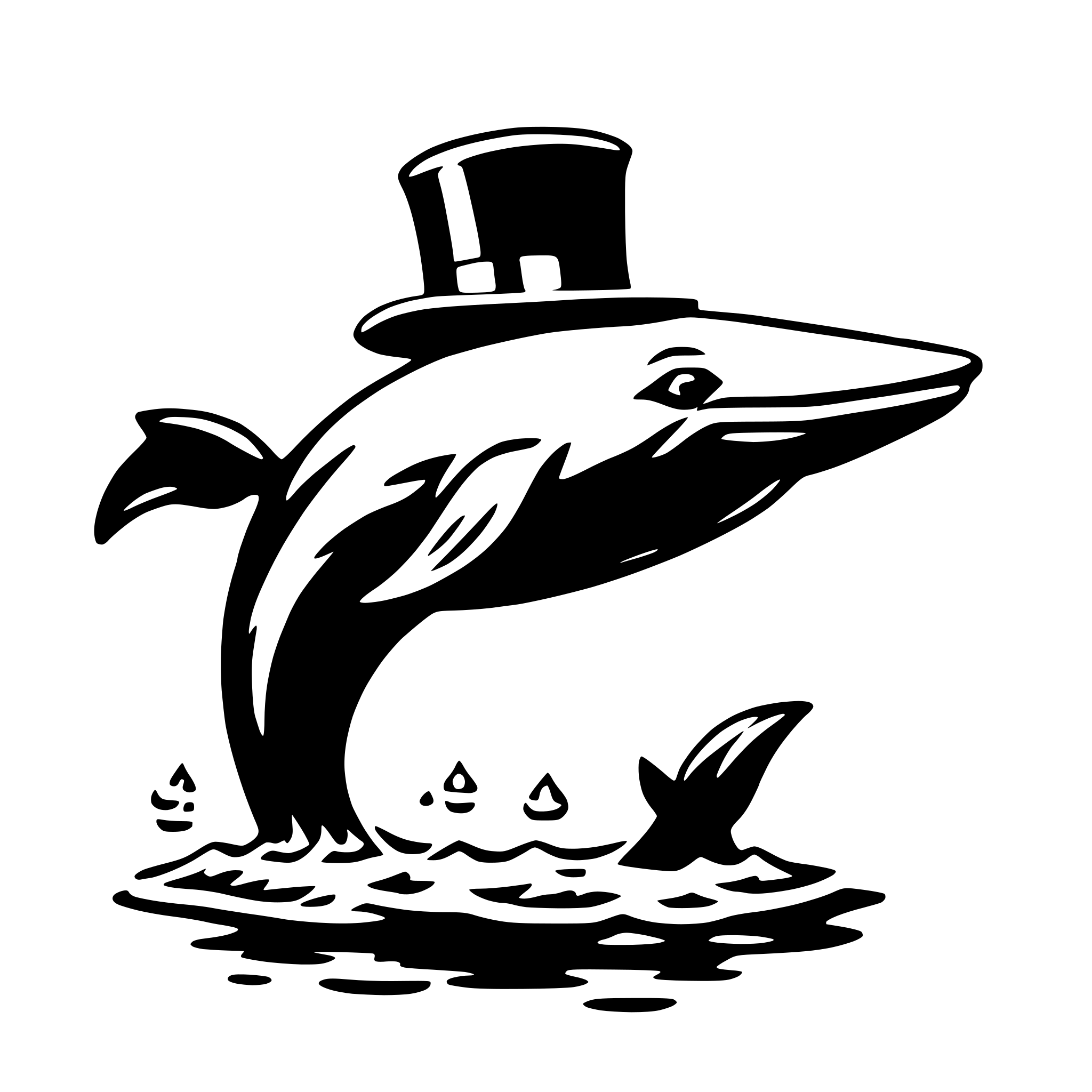 AI-generated SVG of a whale wearing hat