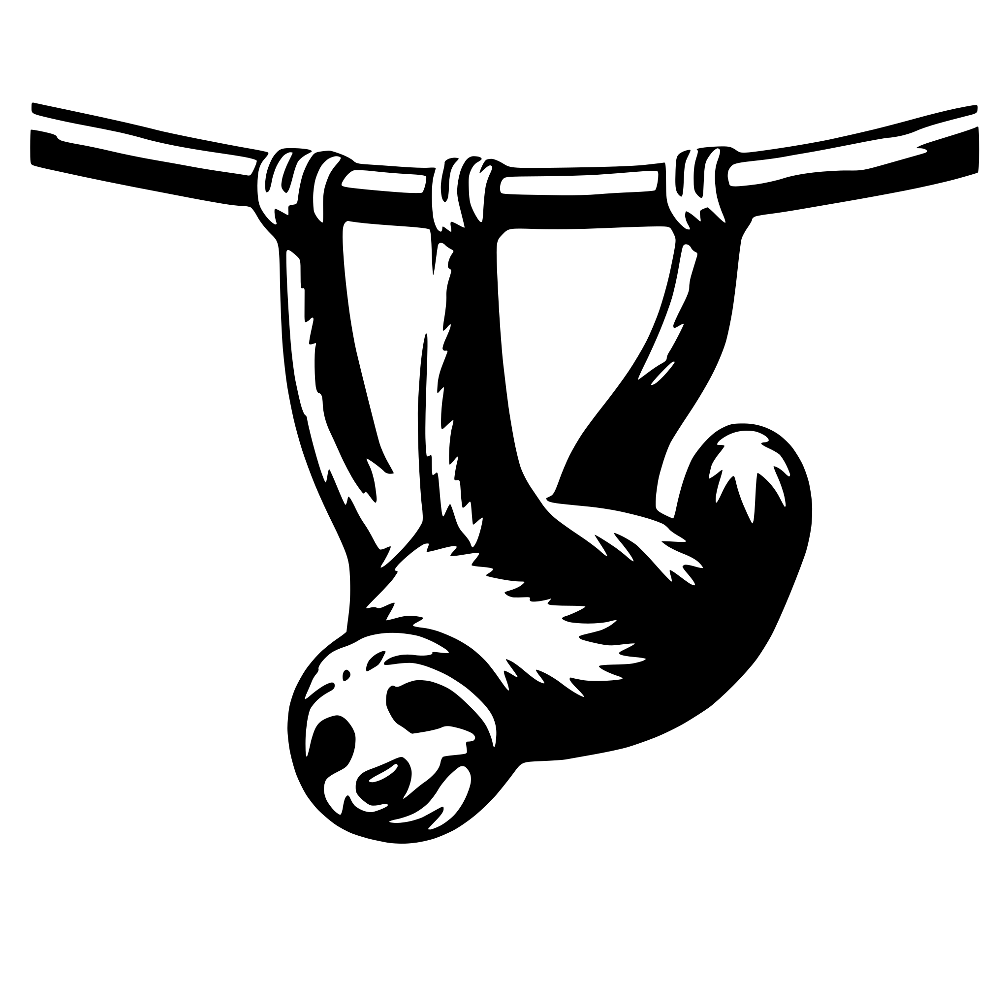 AI-generated SVG of a Hanging Sloth