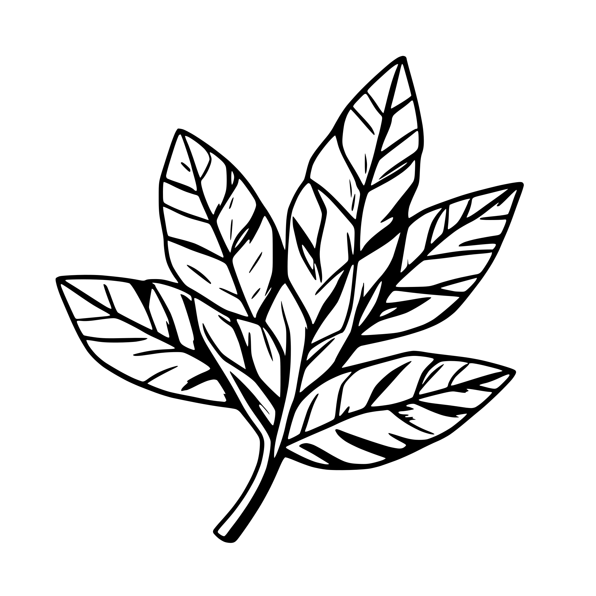 AI-generated SVG of a Cannabis sativa