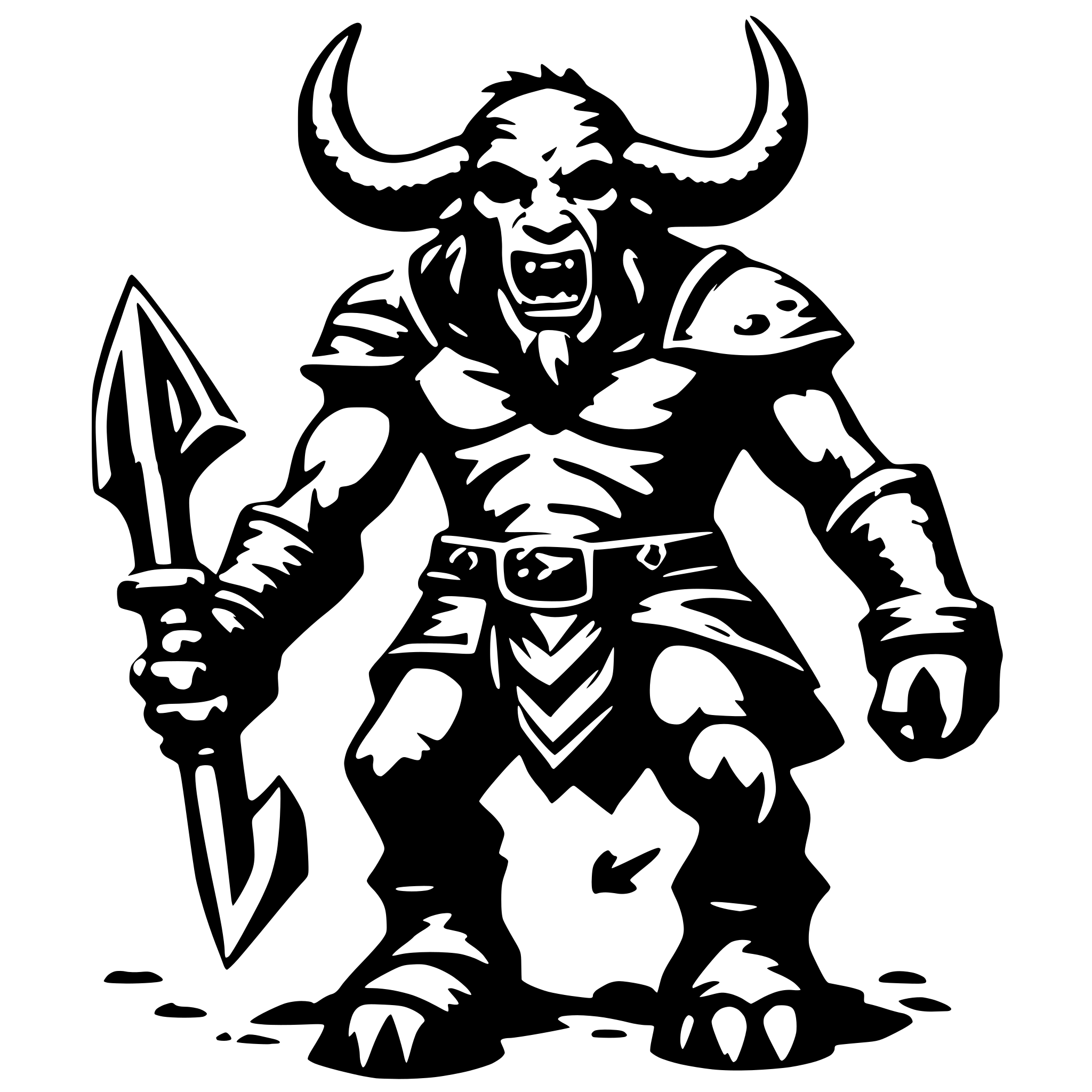 AI-generated SVG of 'minotaur dungeons and dragons'