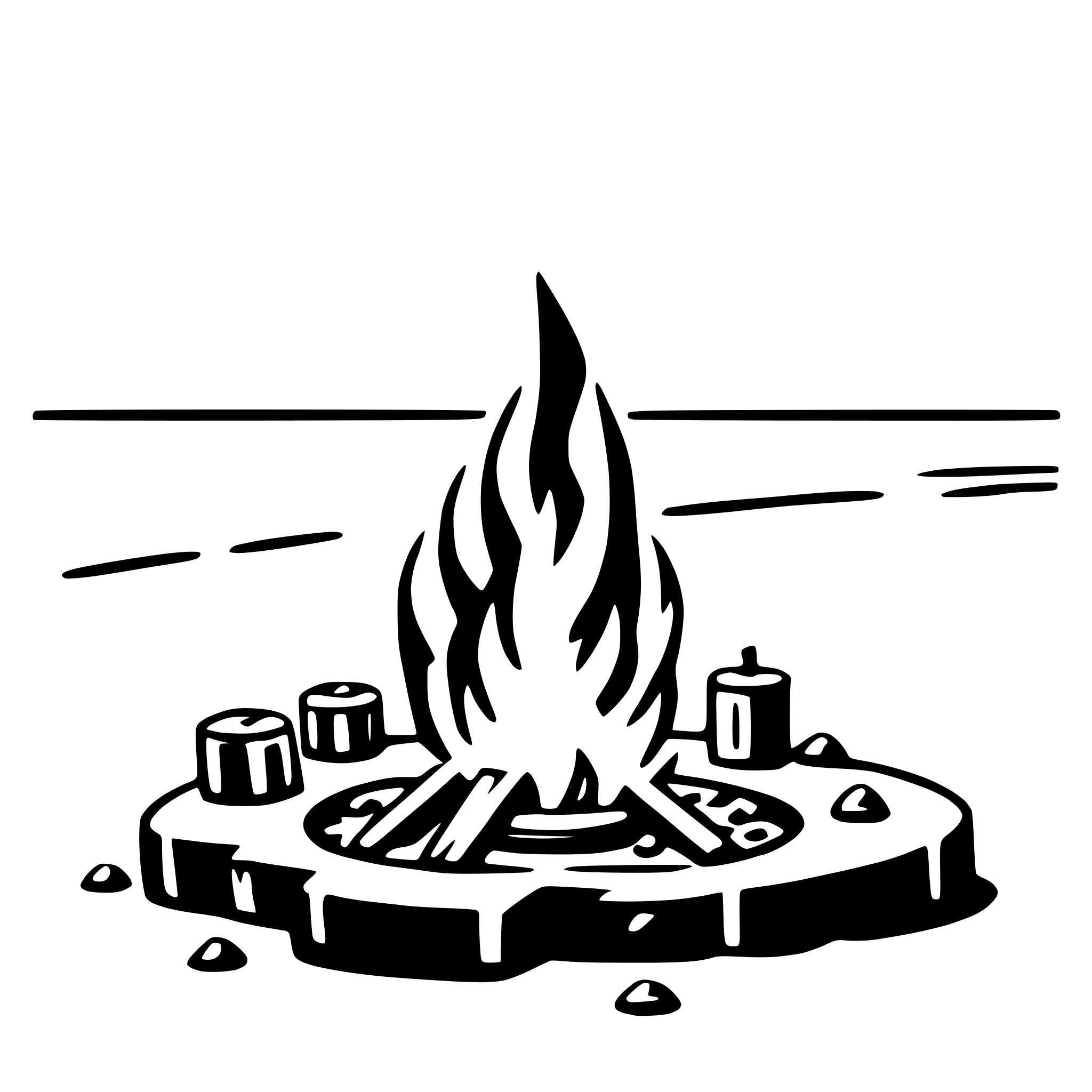 AI-generated SVG of a beach bonfire night