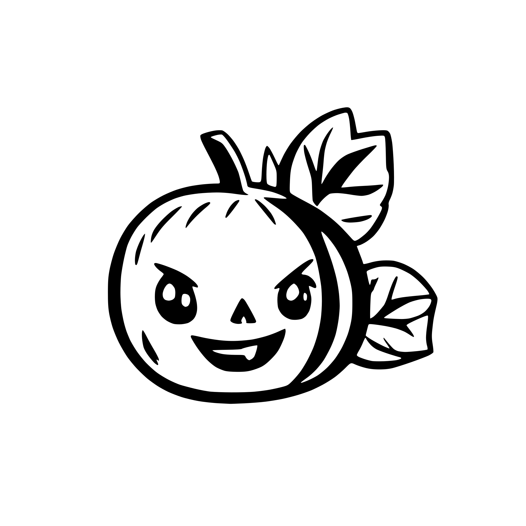 AI-generated SVG of a pumpkin with flowers