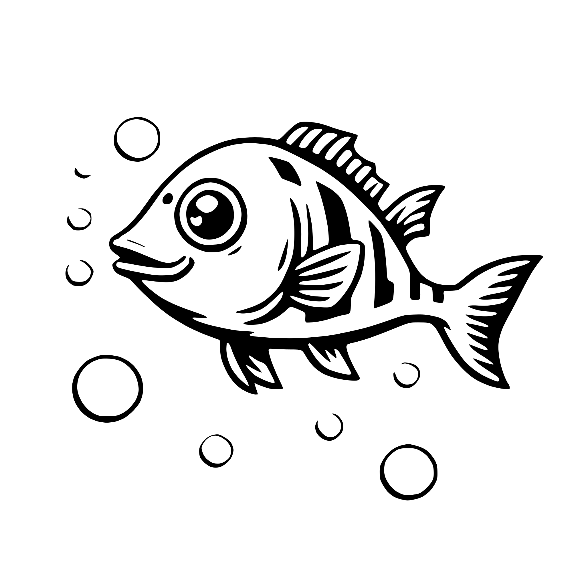 AI-generated SVG of 'fish blowing bubbles'