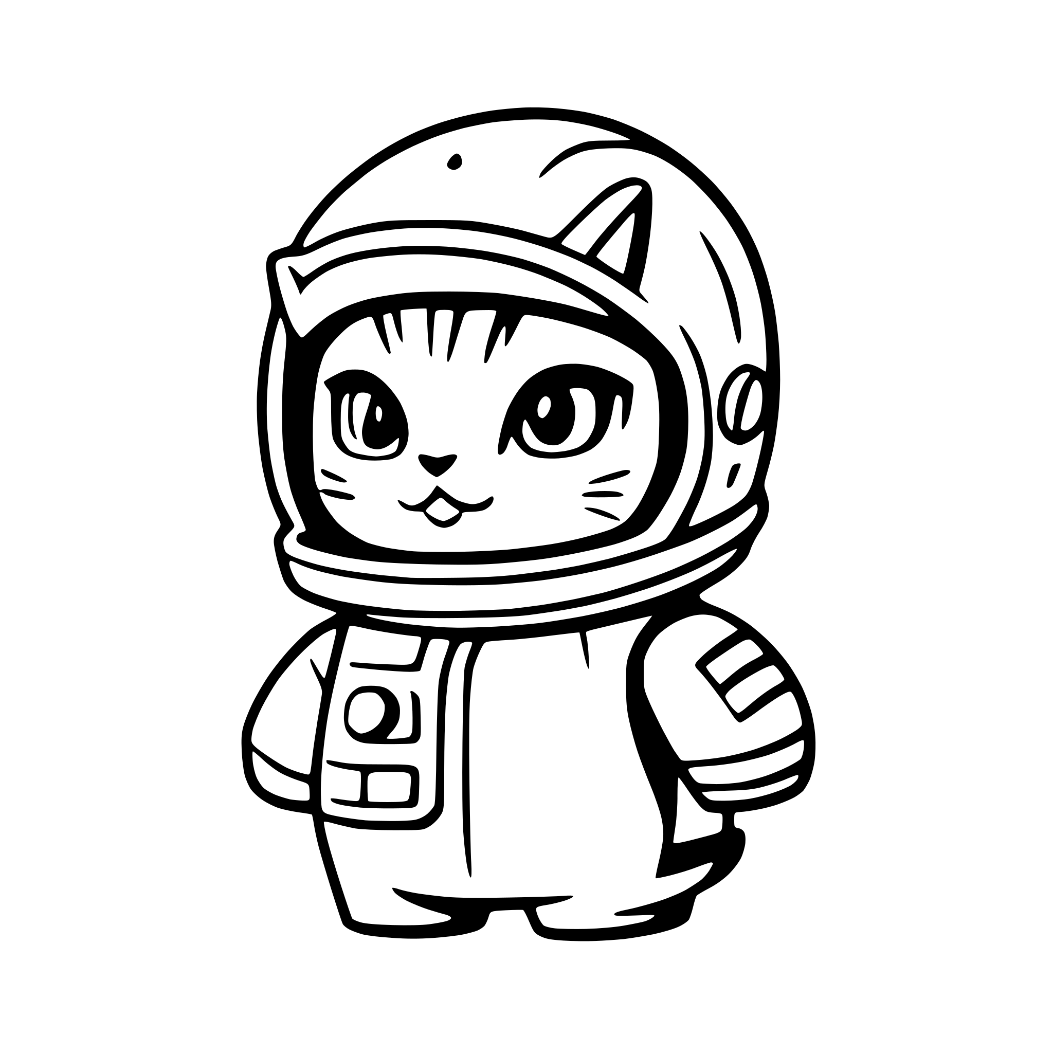 AI-generated SVG of a a space-themed cat in an astronaut helmet