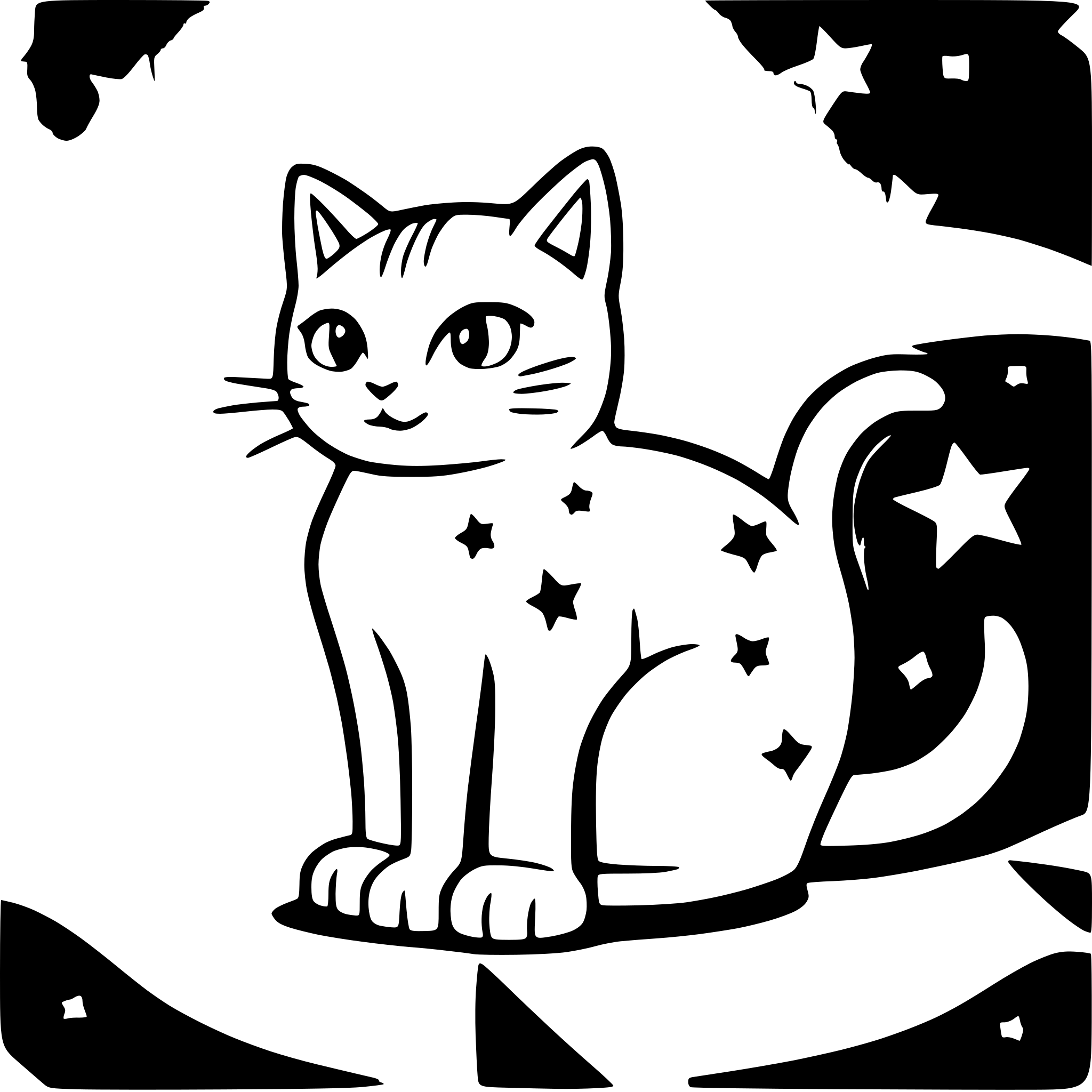 AI-generated SVG of 'cat with starry background'