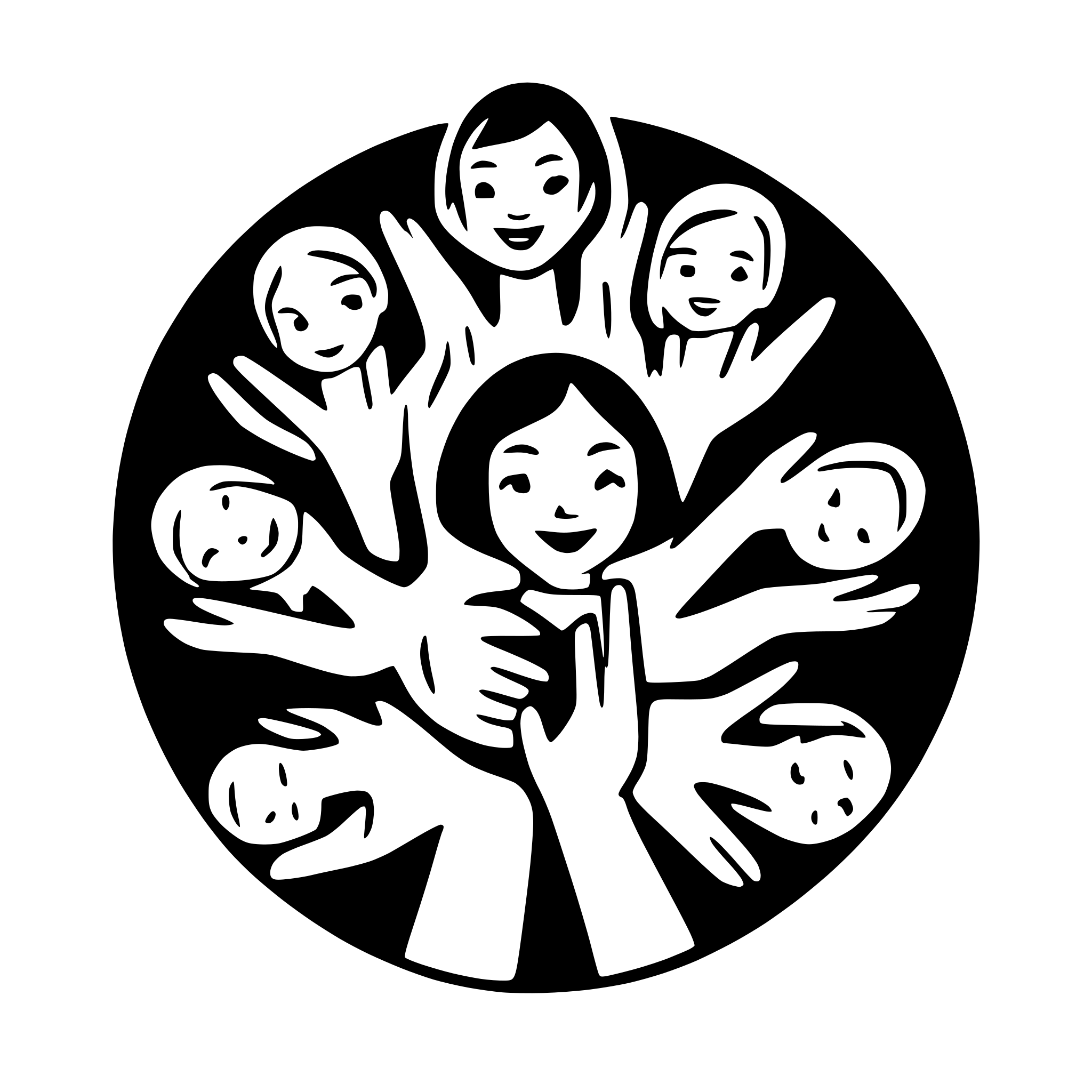 AI-generated SVG of a 12 Children holdng hands