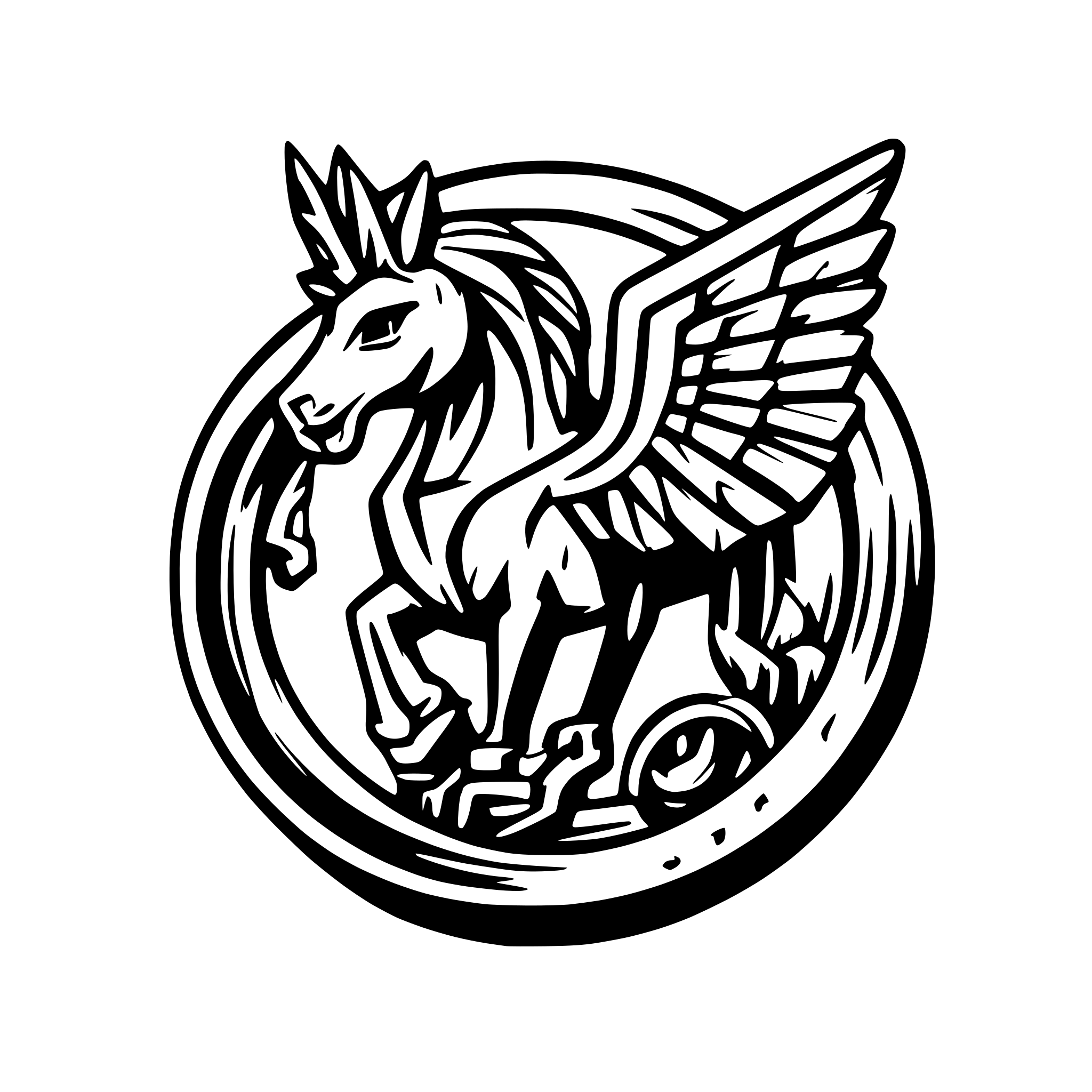 AI-generated SVG of 'Evil War Mechanical Pegasus'