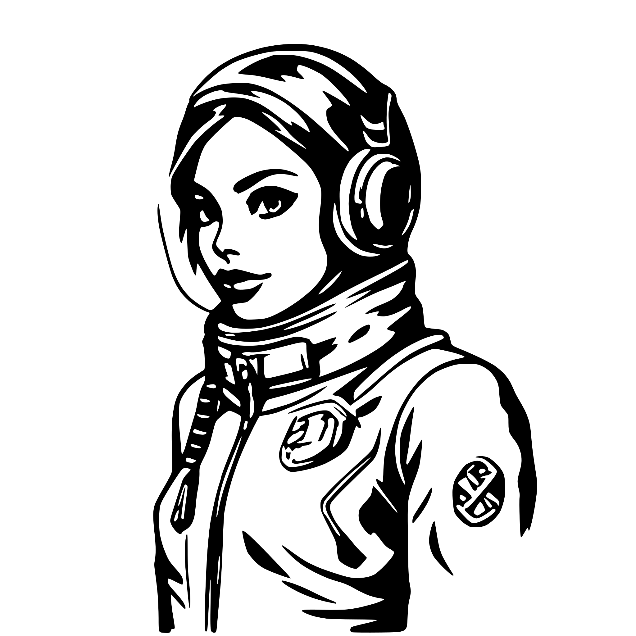 AI-generated SVG of a female cosmonaut