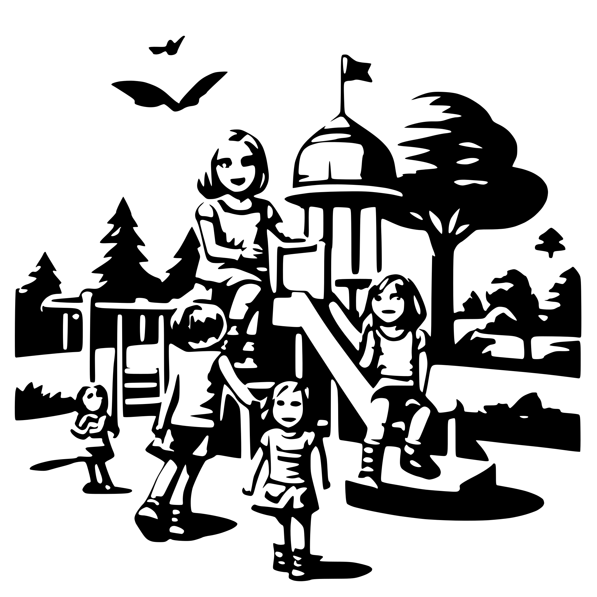 AI-generated SVG of 'children playing on a playground'