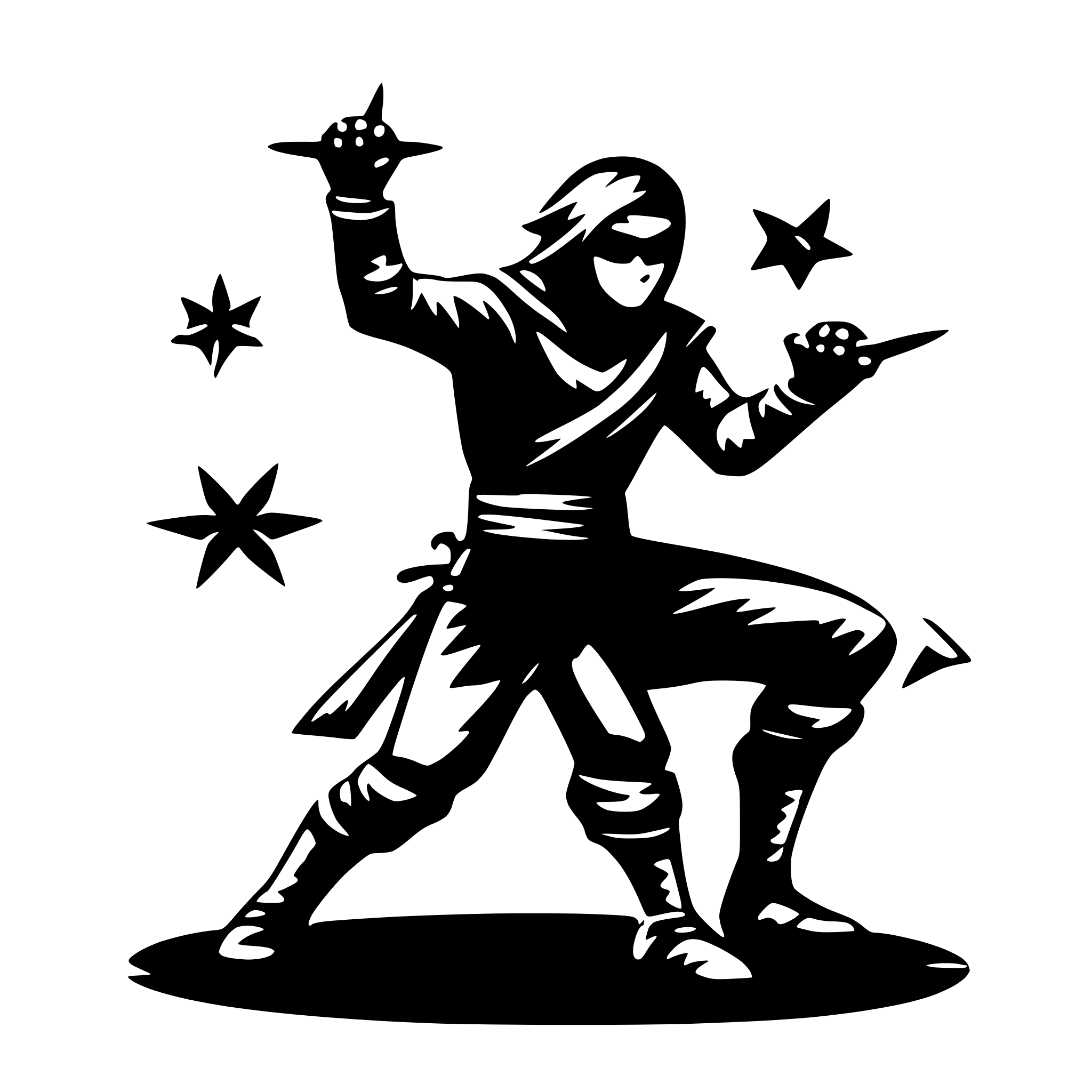 AI-generated SVG of 'ninja throwing shuriken'