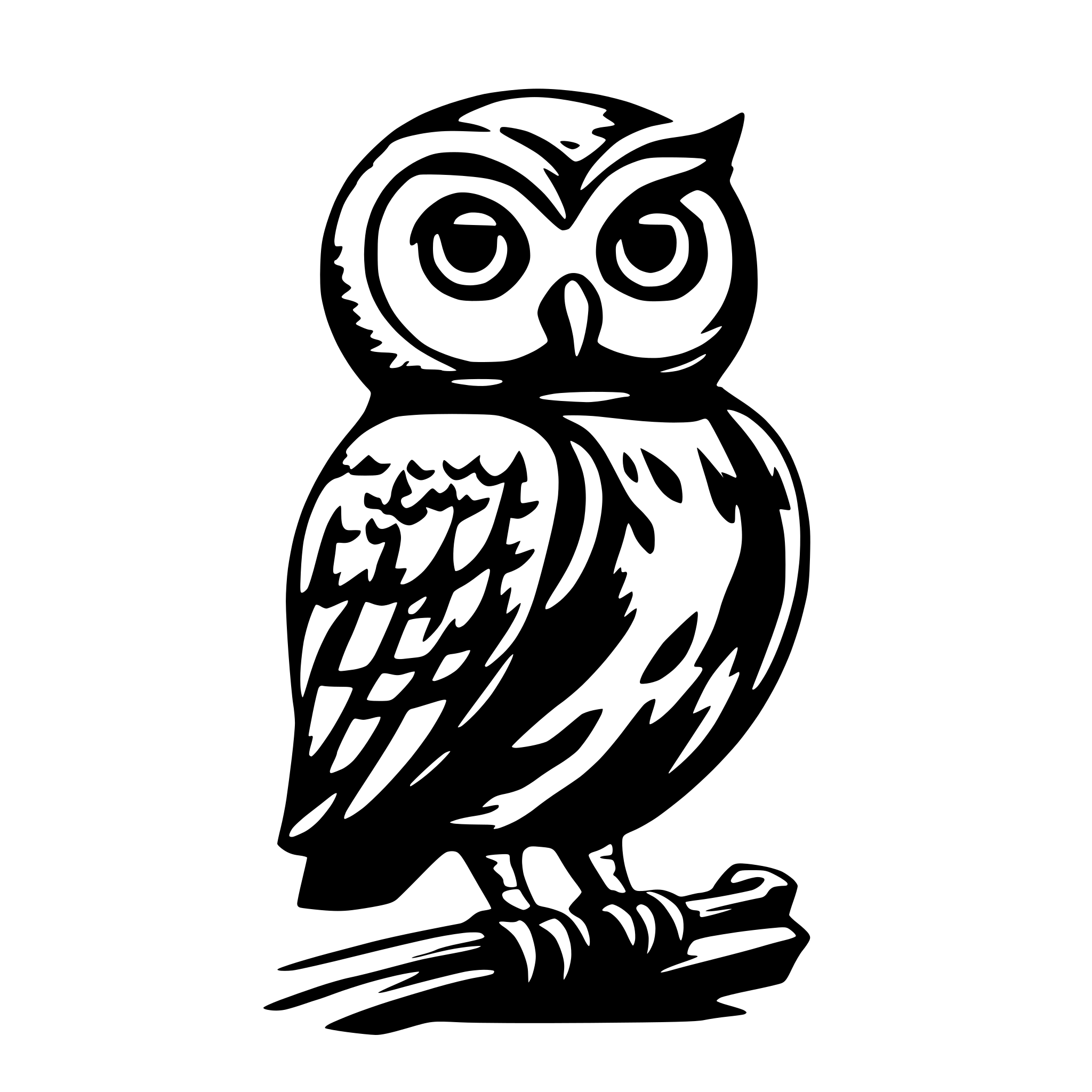 AI-generated SVG of 'owl which codes'