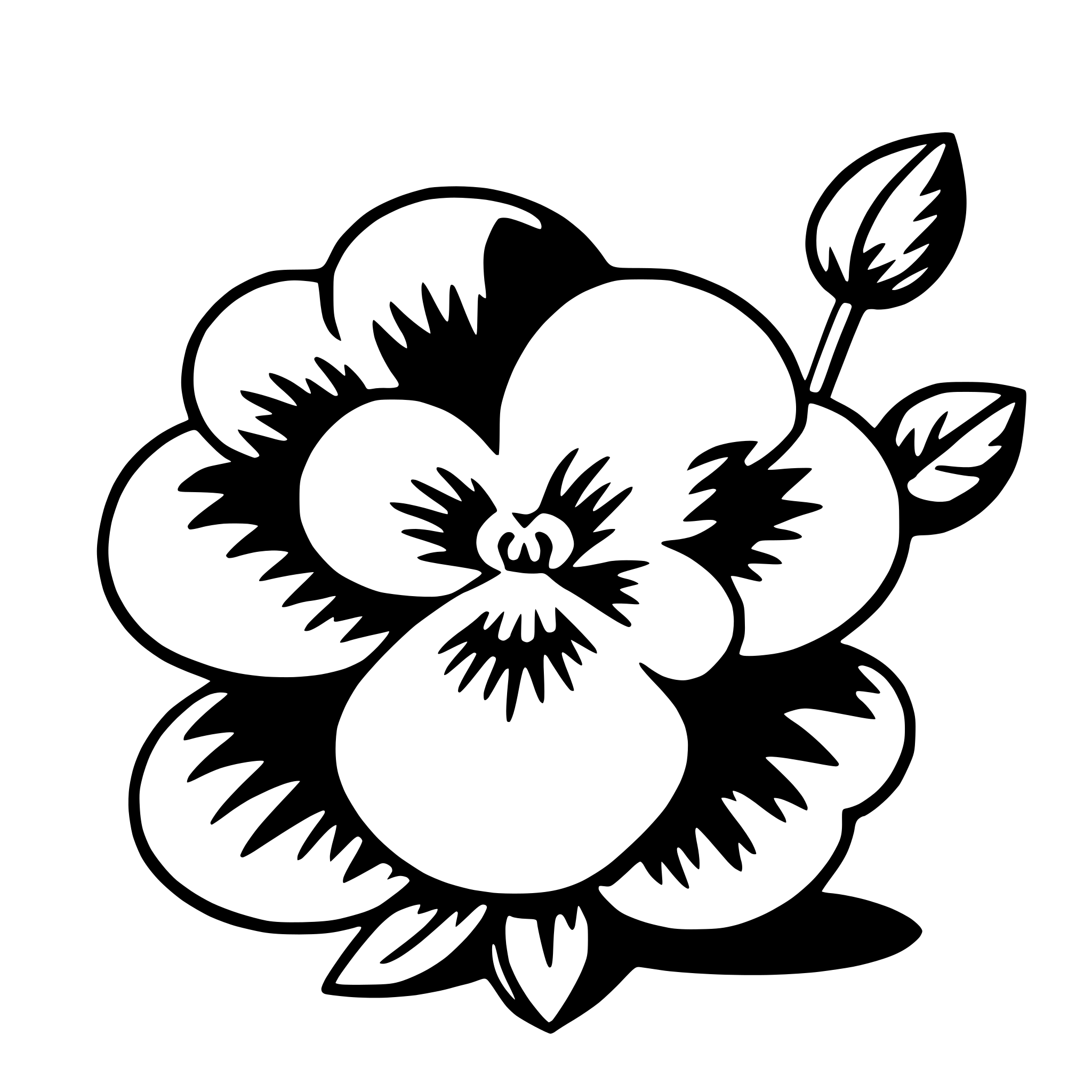 AI-generated SVG of a pansy