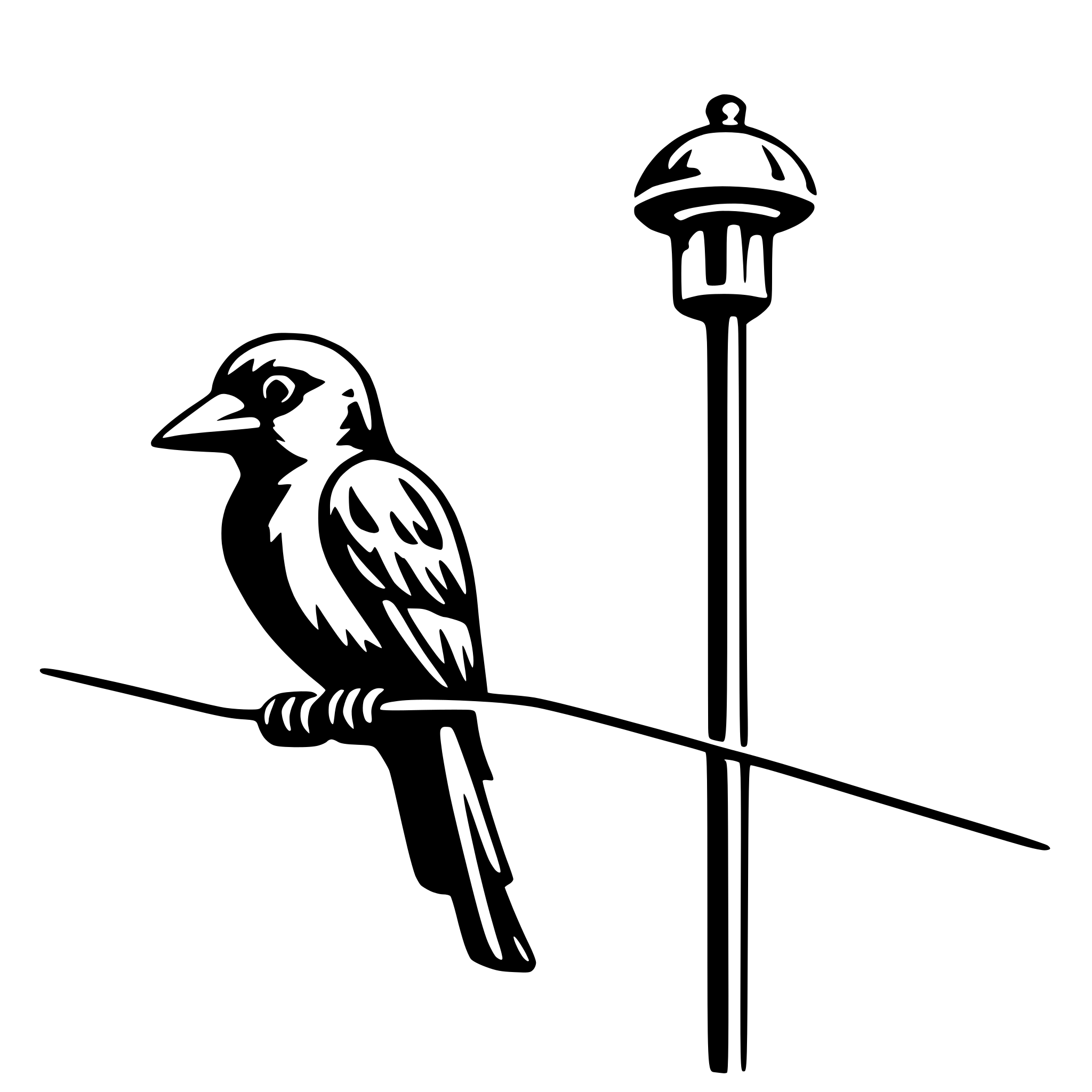 AI-generated SVG of 'bird on wire'