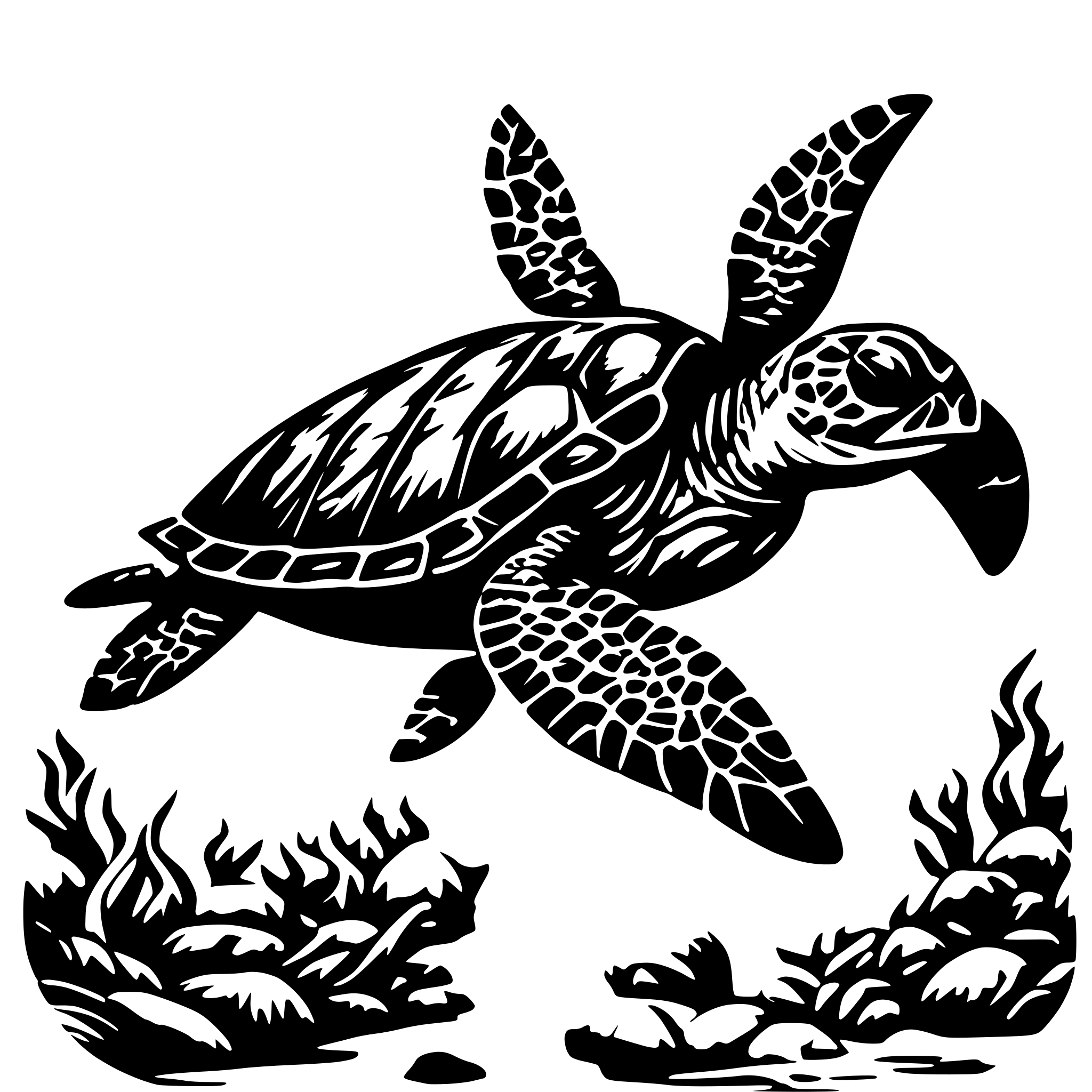 AI-generated SVG of a sea turtle in ocean