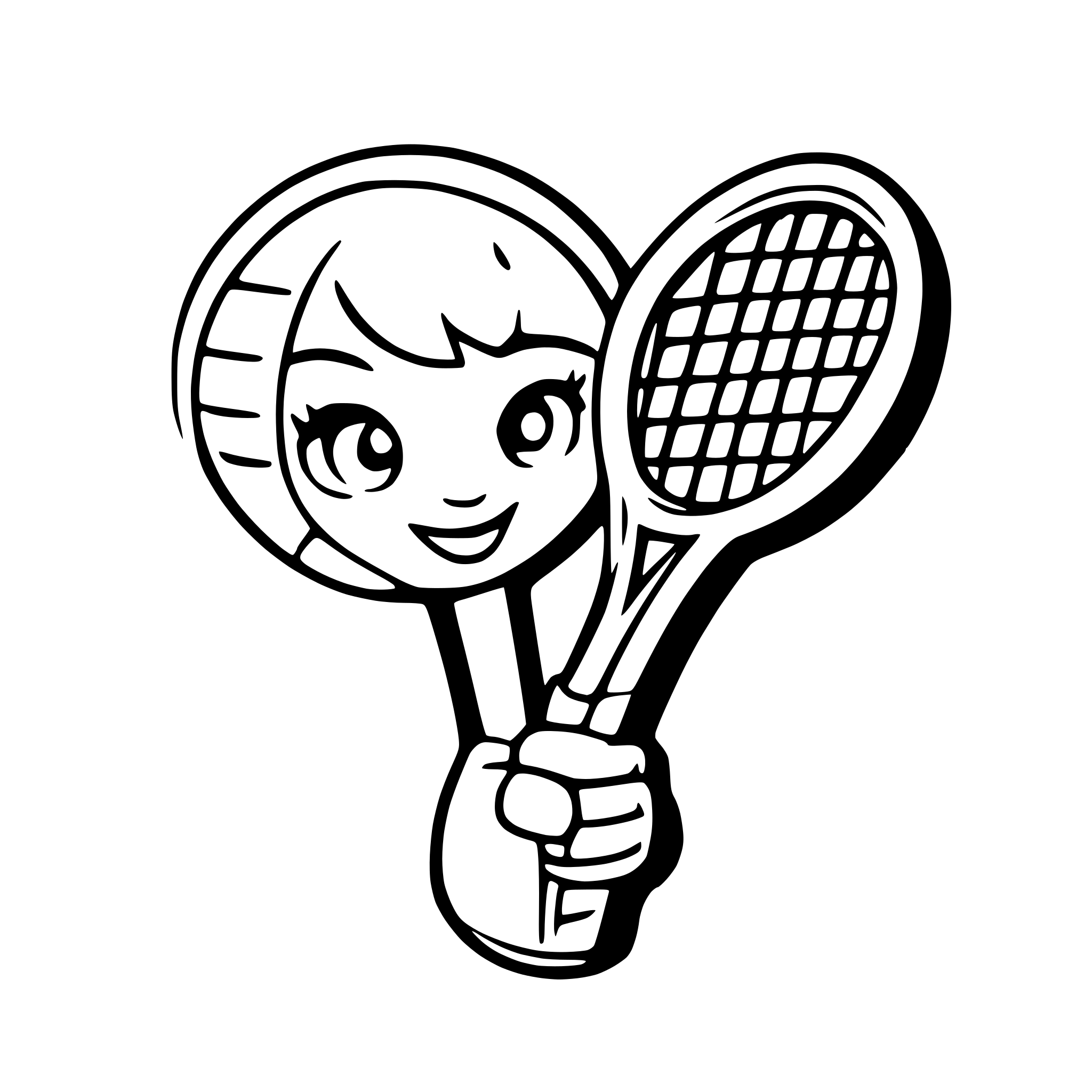 AI-generated SVG of 'Tennis racket'