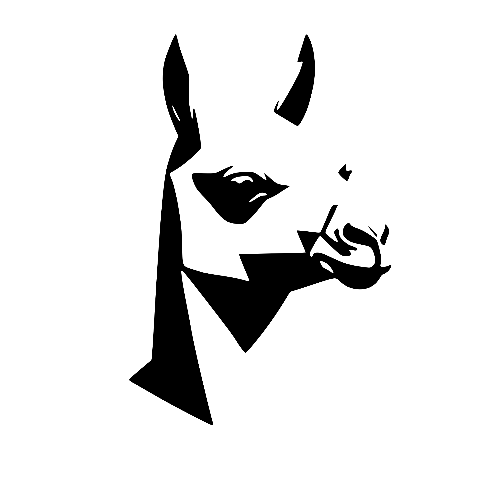 AI-generated SVG of a low poly lama head