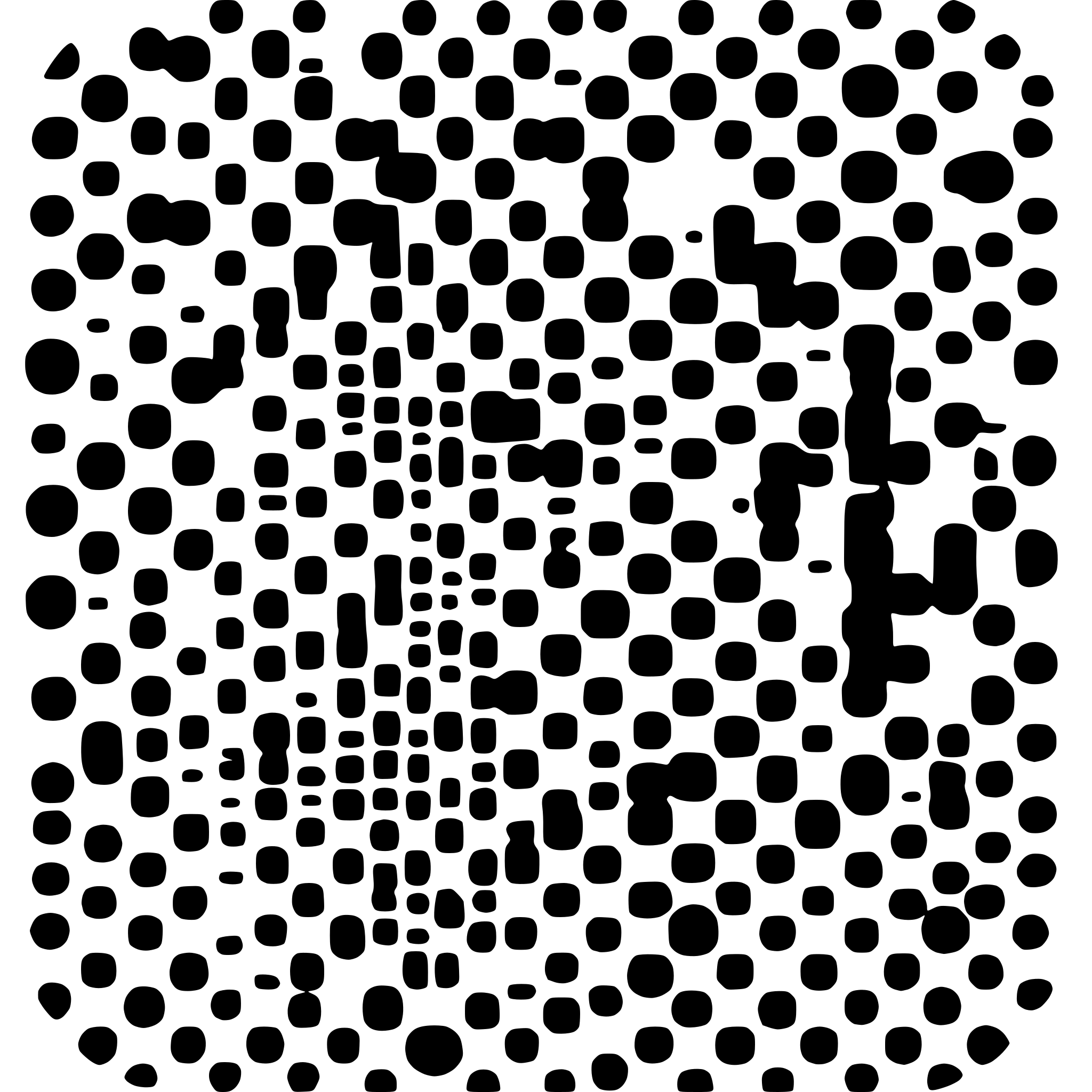 AI-generated SVG of a pointillisme, black and white, pixelated with black filled circles