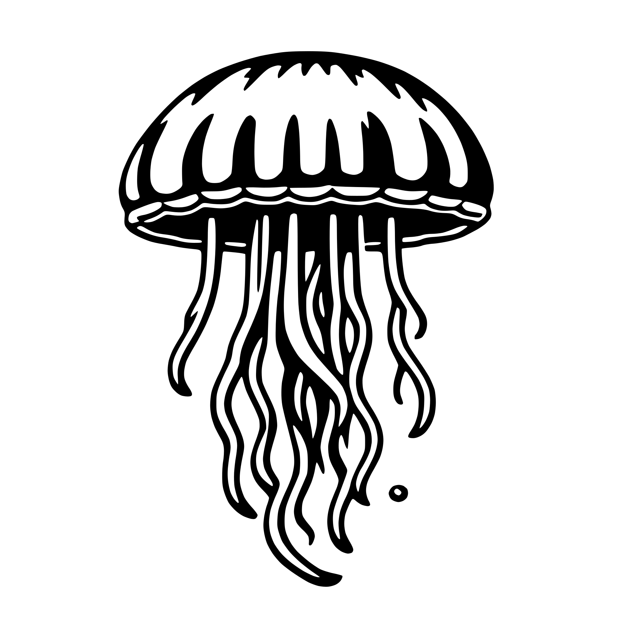 AI-generated SVG of 'jellyfish floating'