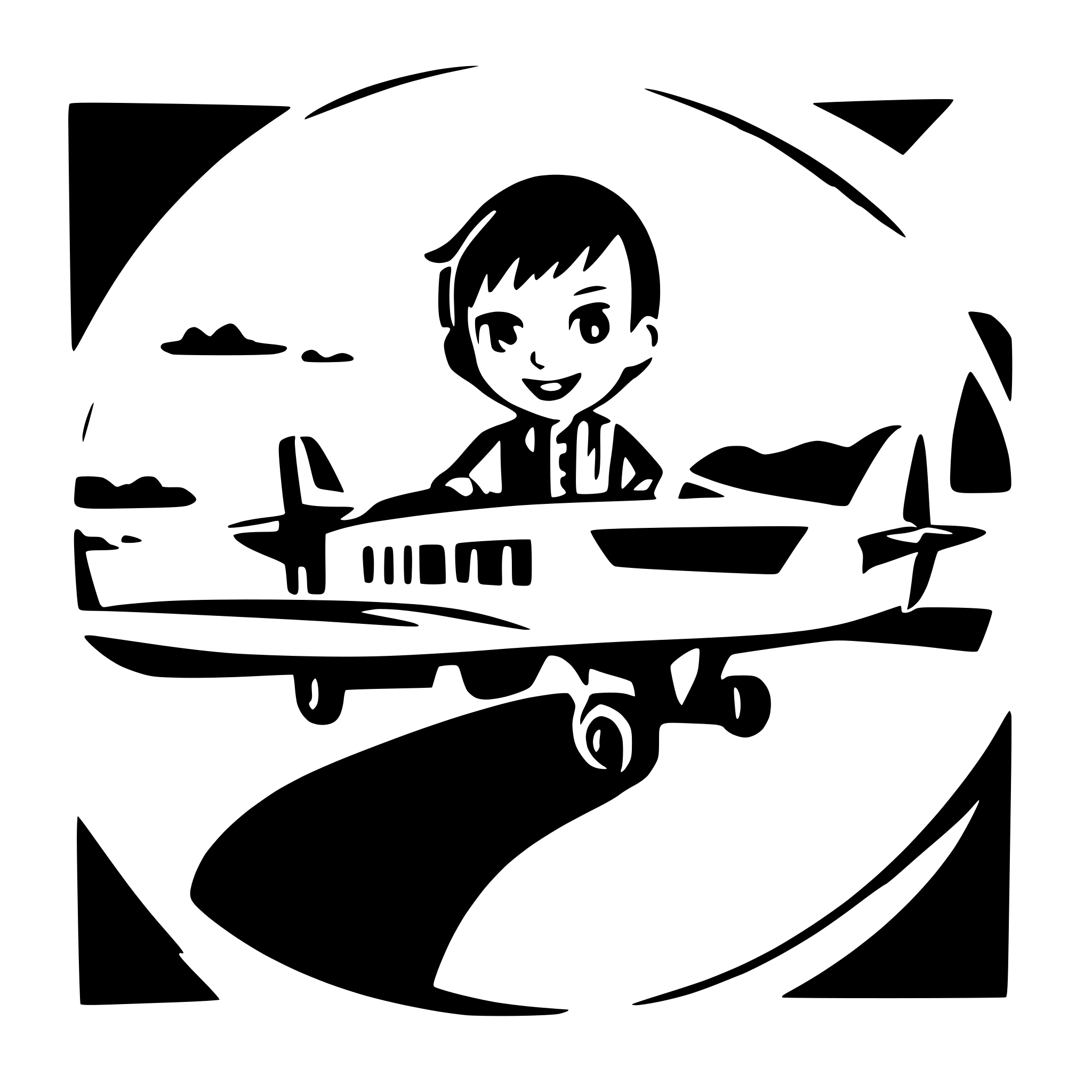 AI-generated SVG of a plane with a cut boy in the cockpit