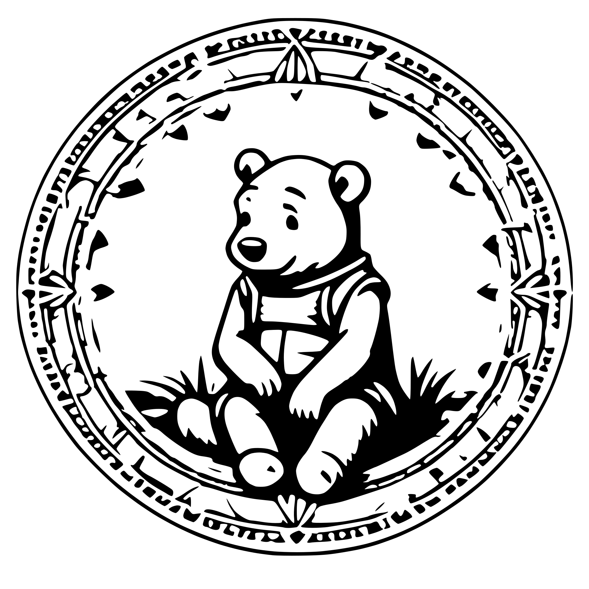 AI-generated SVG of a Pondering Winnie the Pooh Mandala
