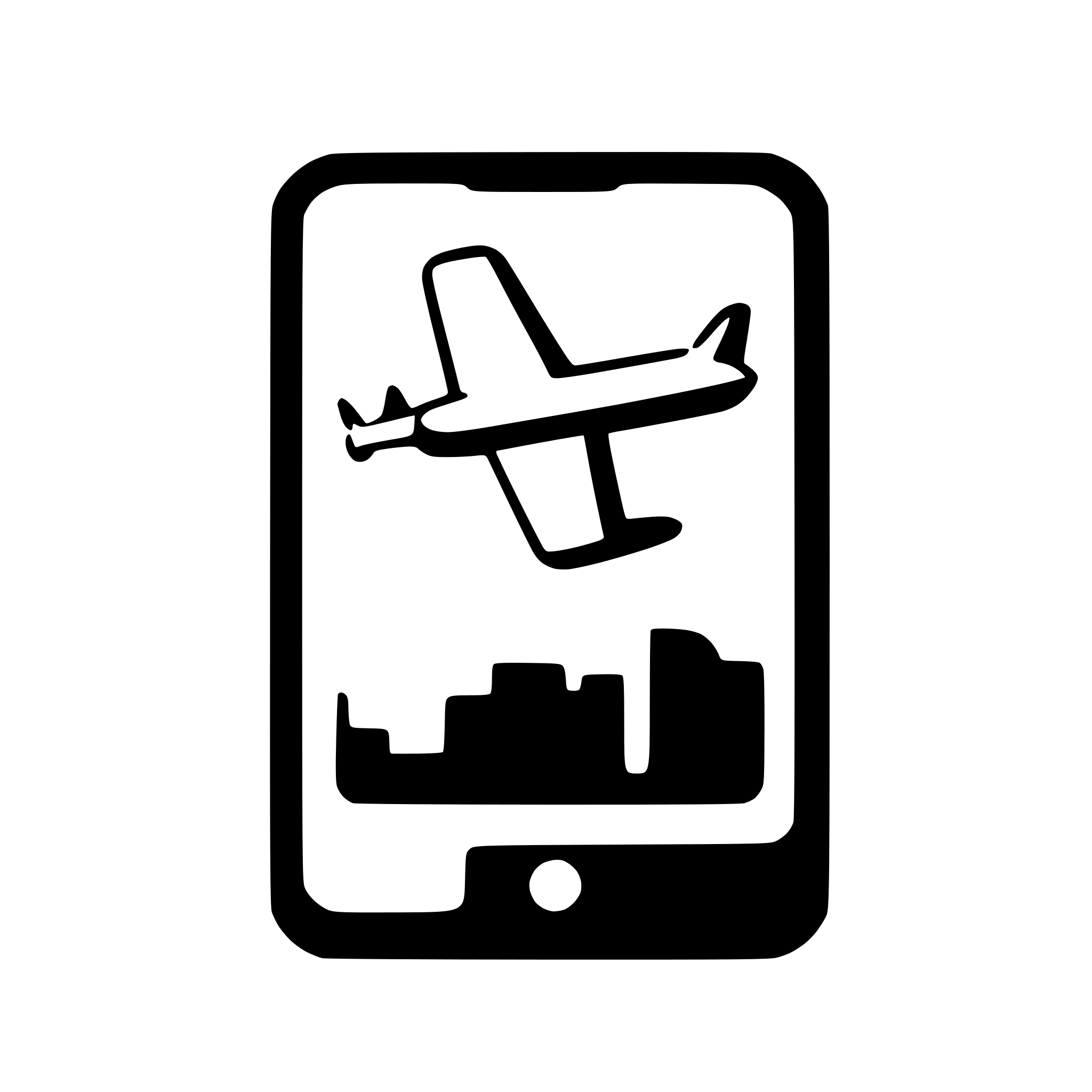 AI-generated SVG of a white icon with mobile and airplane