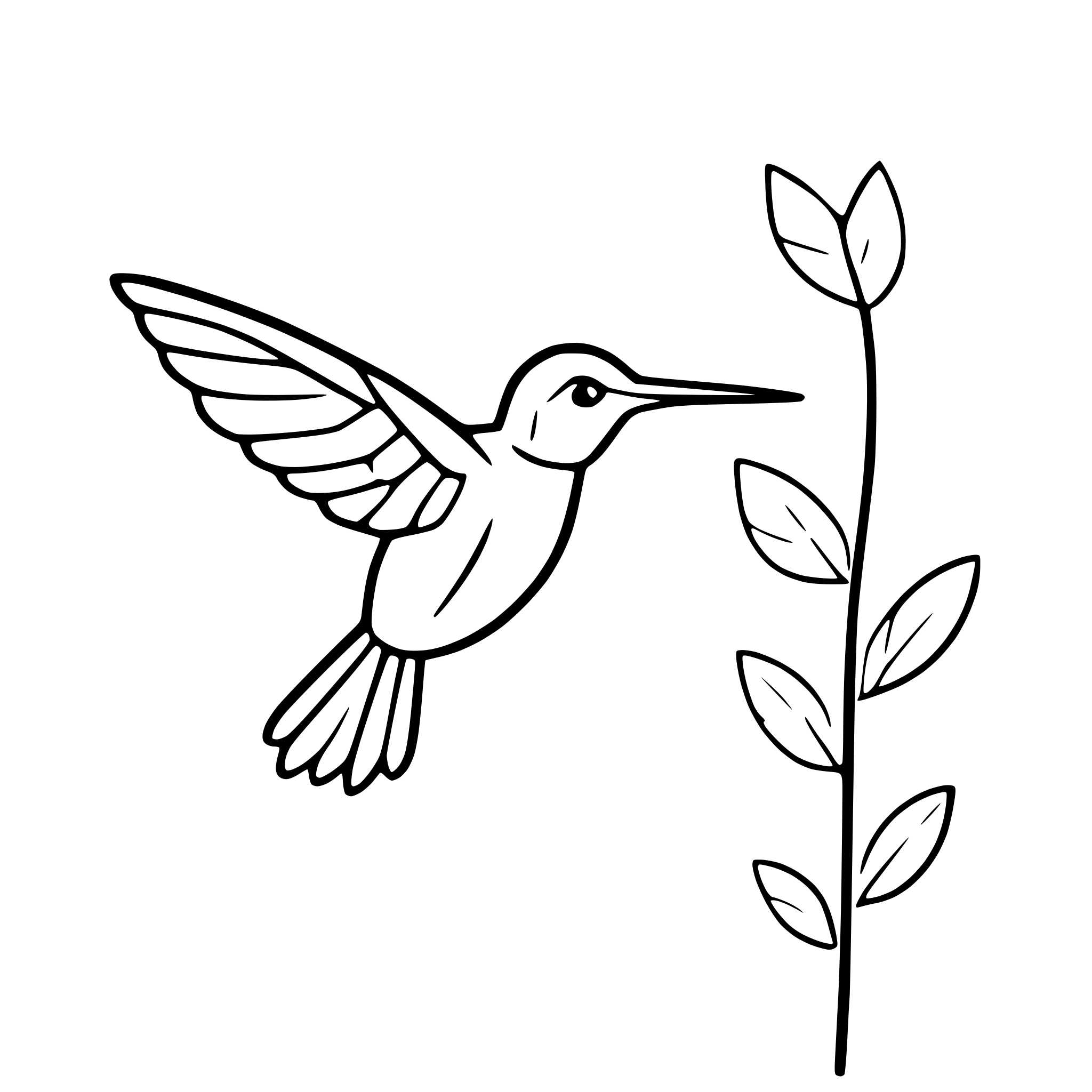 AI-generated SVG of 'hummingbird flying'