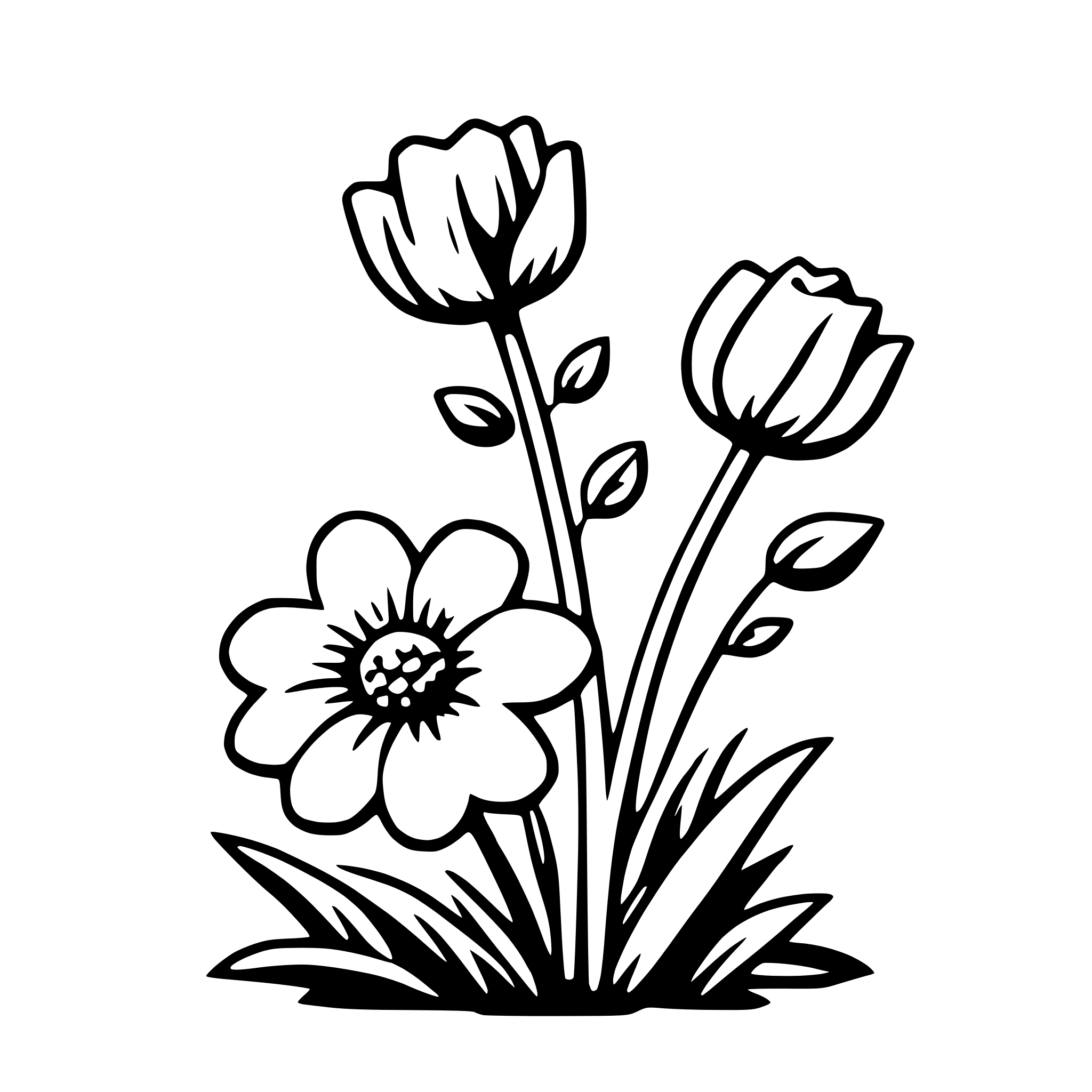 AI-generated SVG of a spring flowers