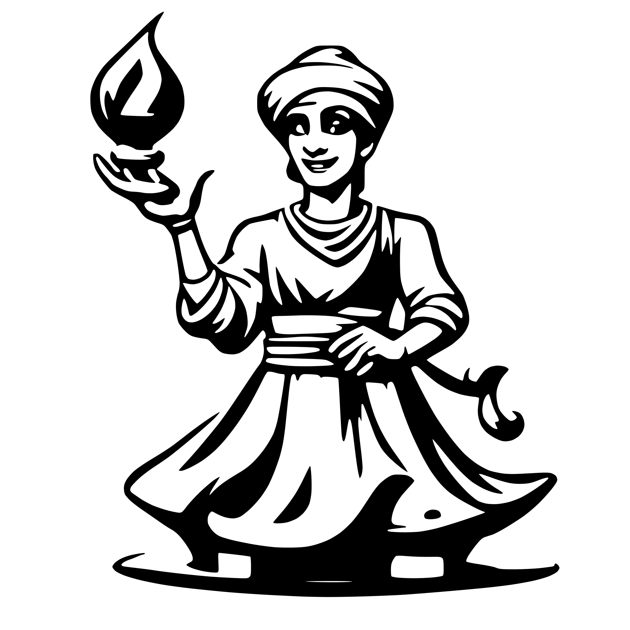 AI-generated SVG of 'Animated genie'