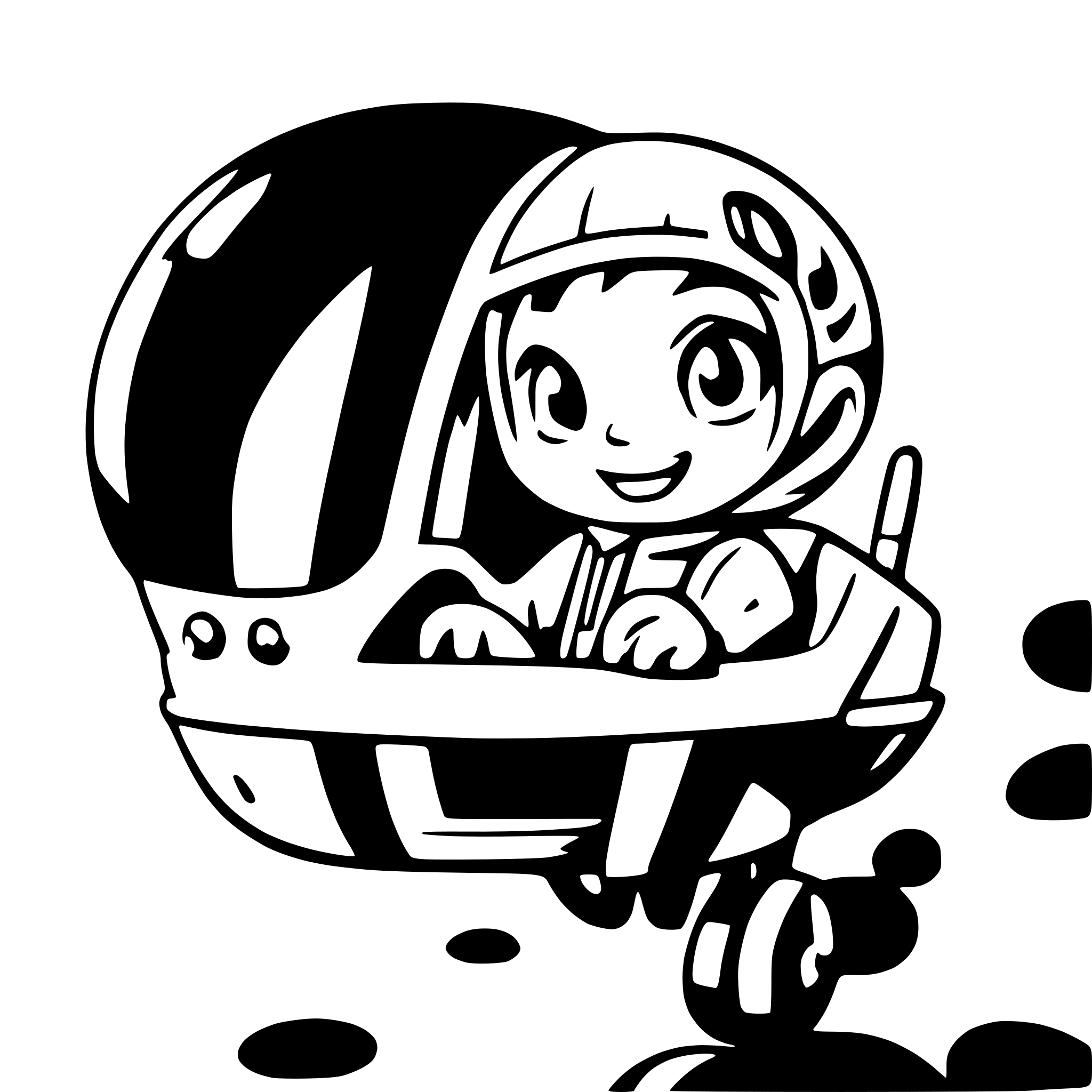 AI-generated SVG of a a cute boy in a plane