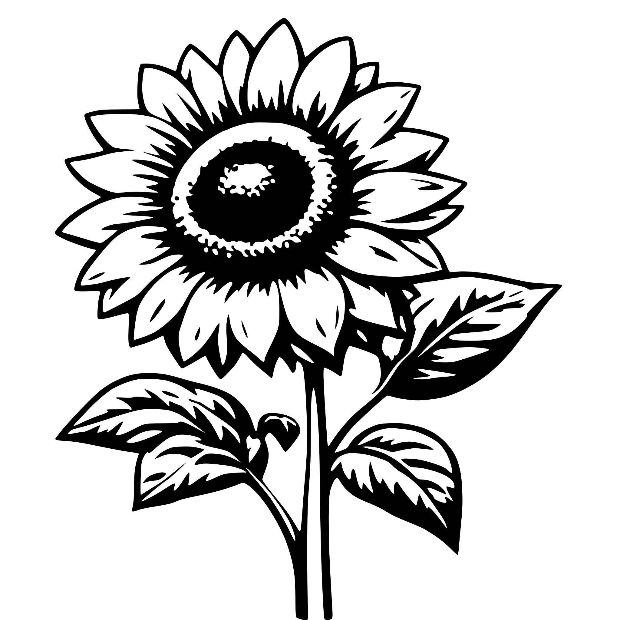 AI-generated SVG of 'A sunflower'