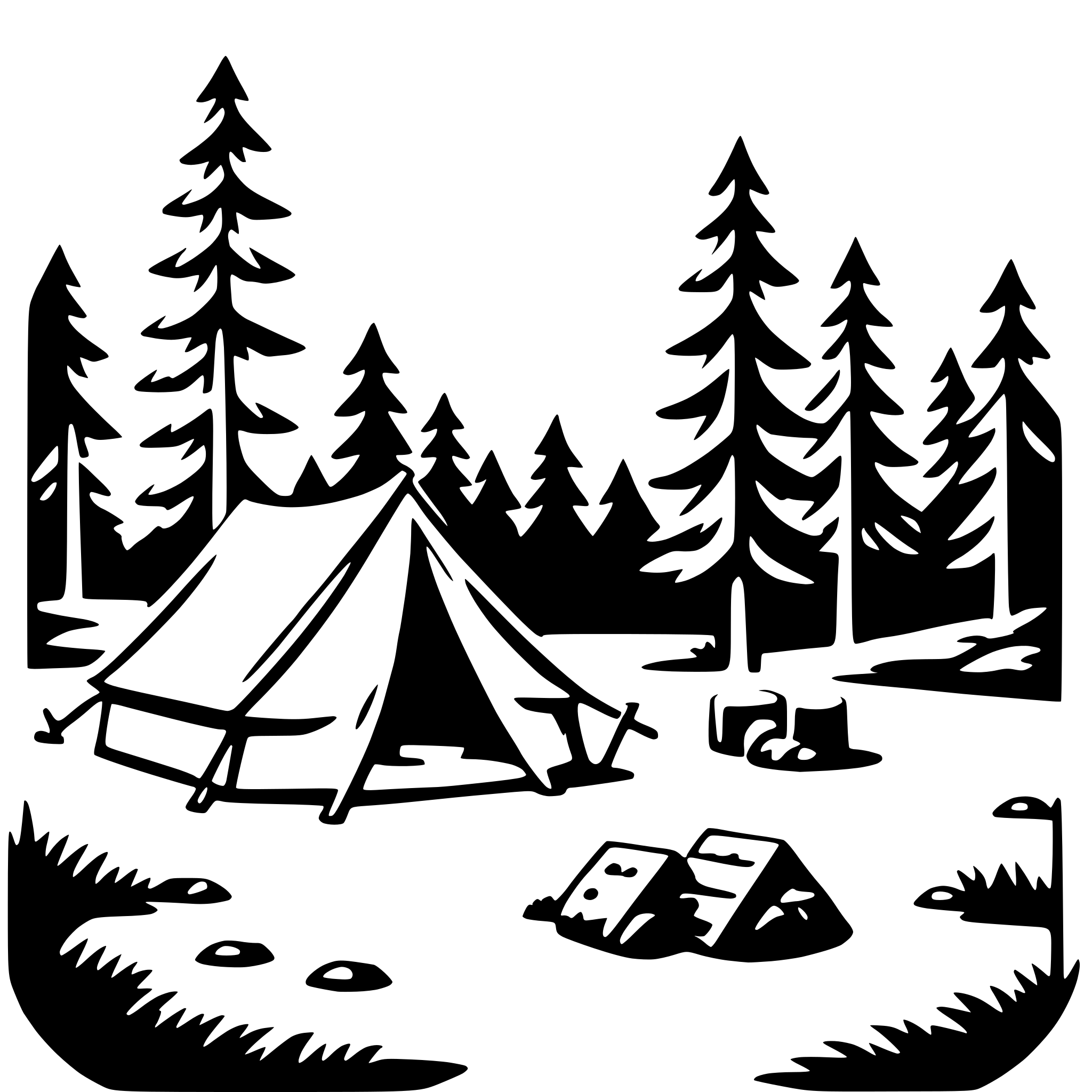 AI-generated SVG of 'forest camping scene'