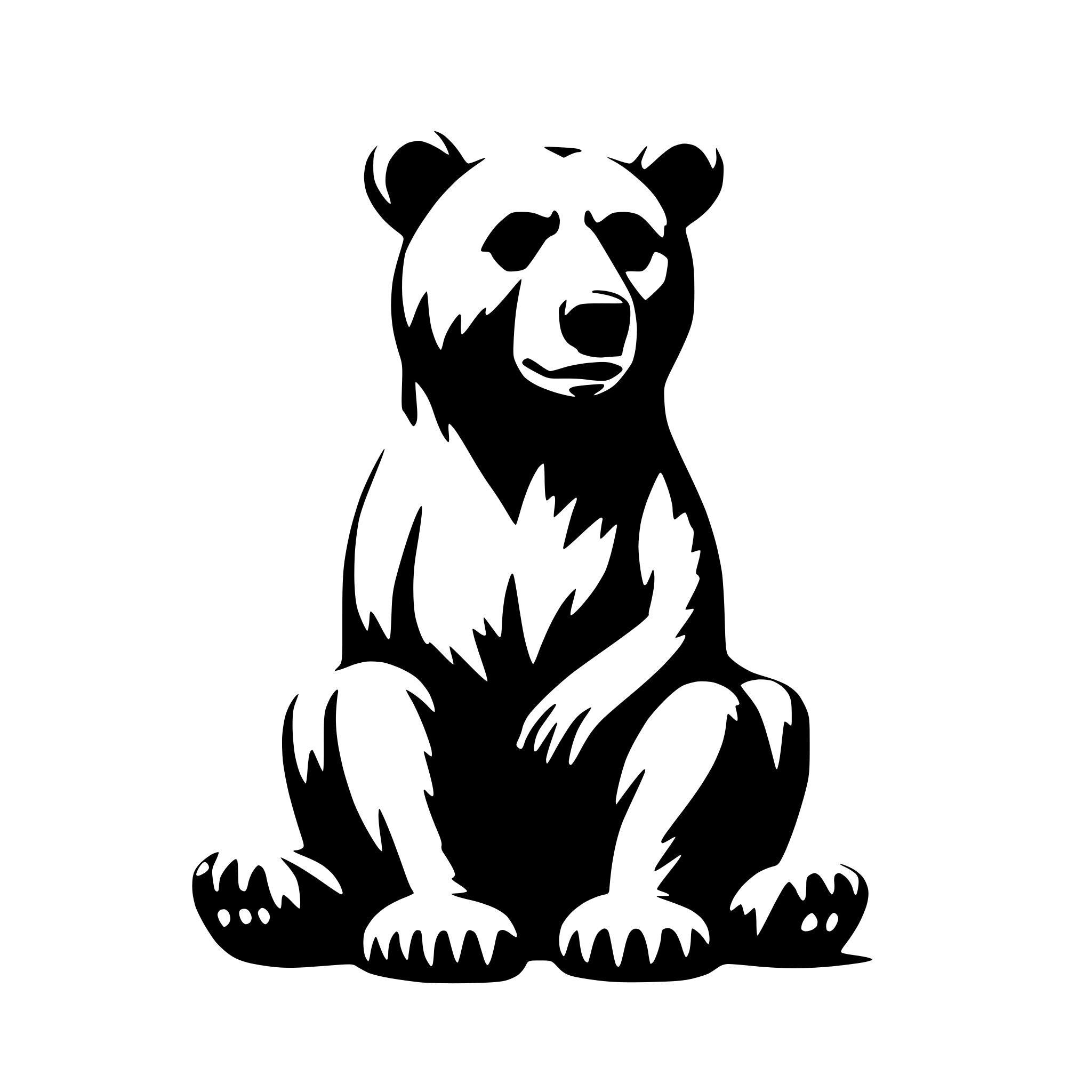 AI-generated SVG of a very simple bear sitting front