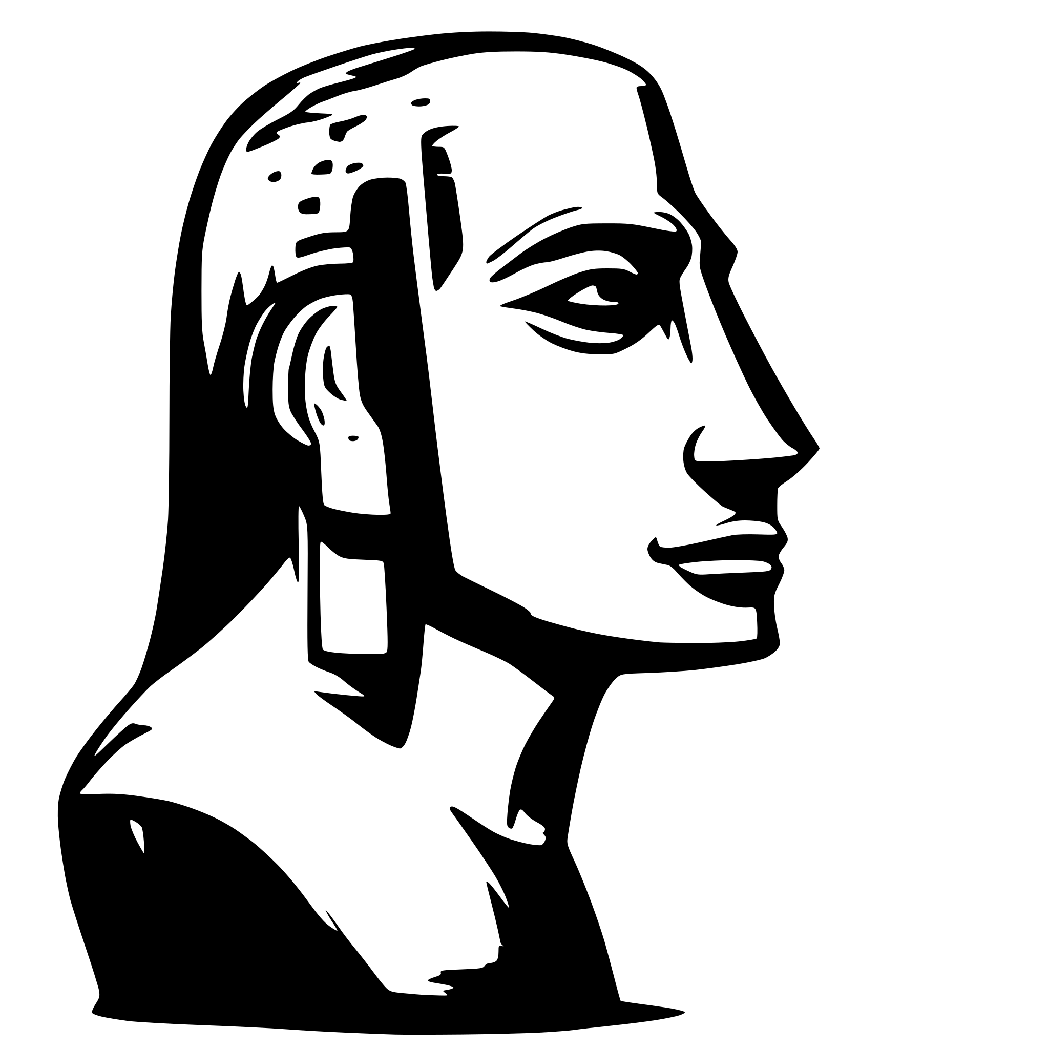 AI-generated SVG of a side view of a minimalist moai