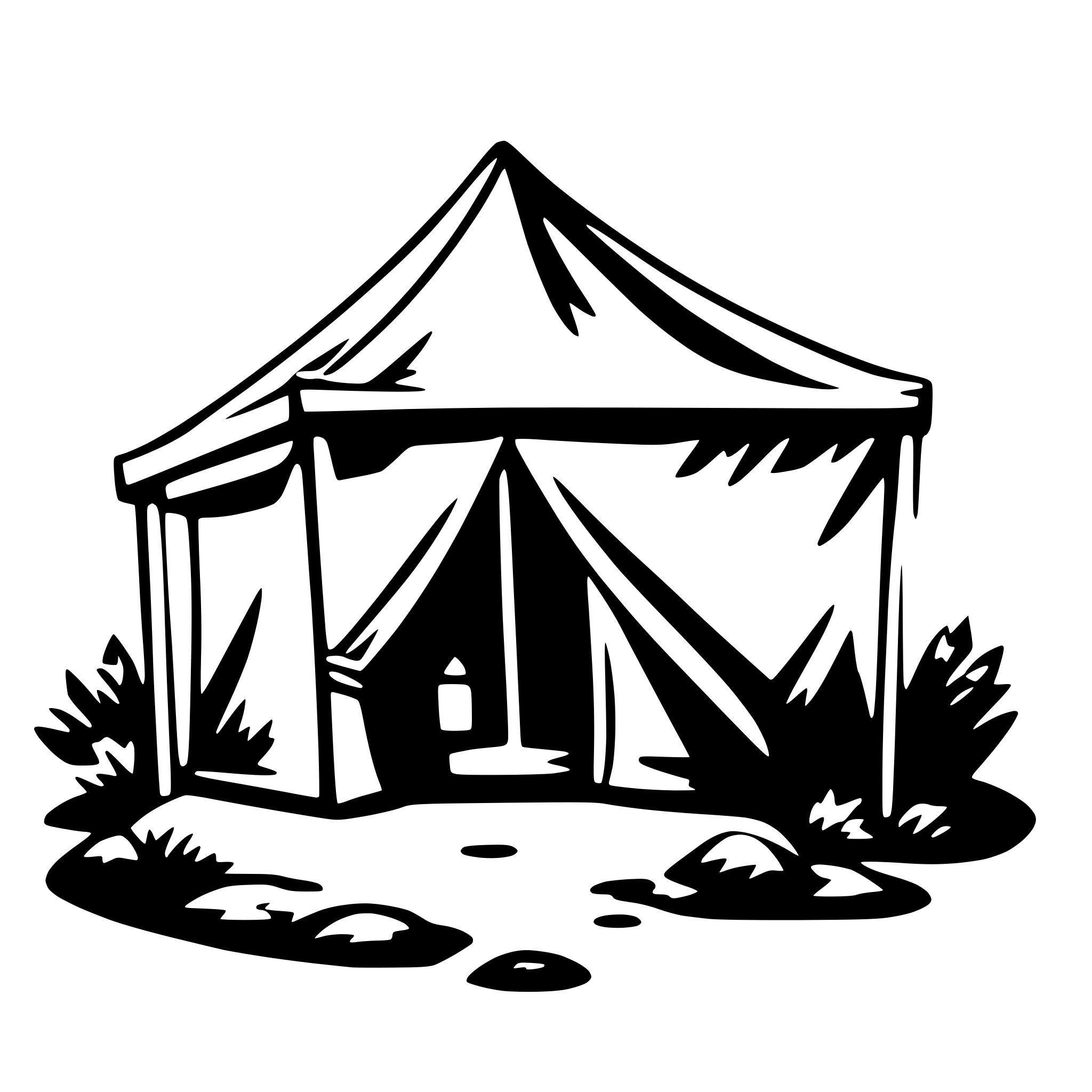 AI-generated SVG of a tent