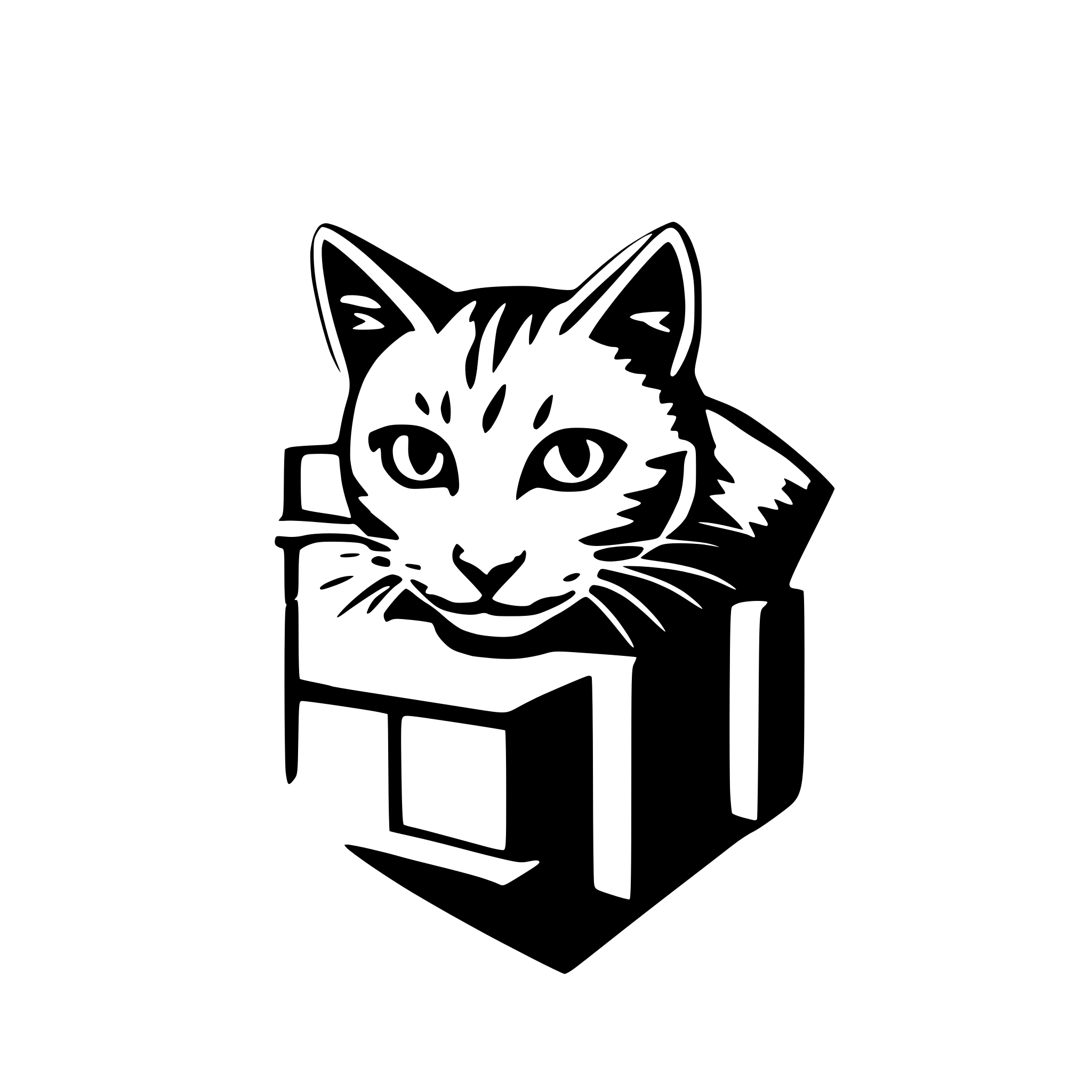 AI-generated SVG of a cat sneaking from a wall