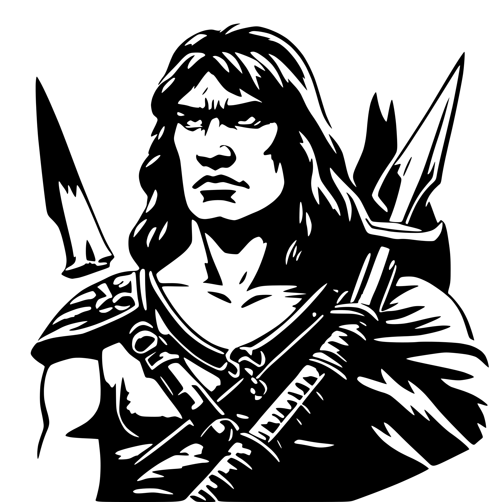 AI-generated SVG of 'conan the barbarian'