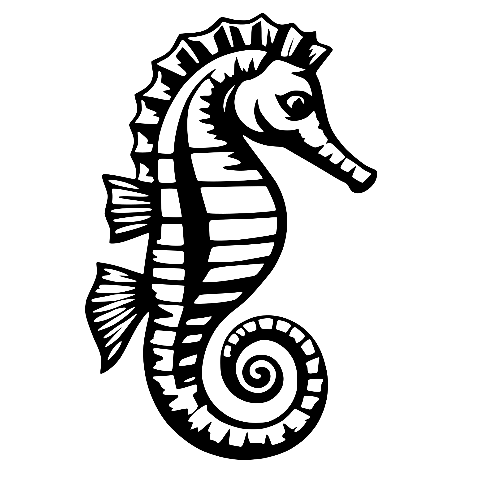 AI-generated SVG of a seahorse