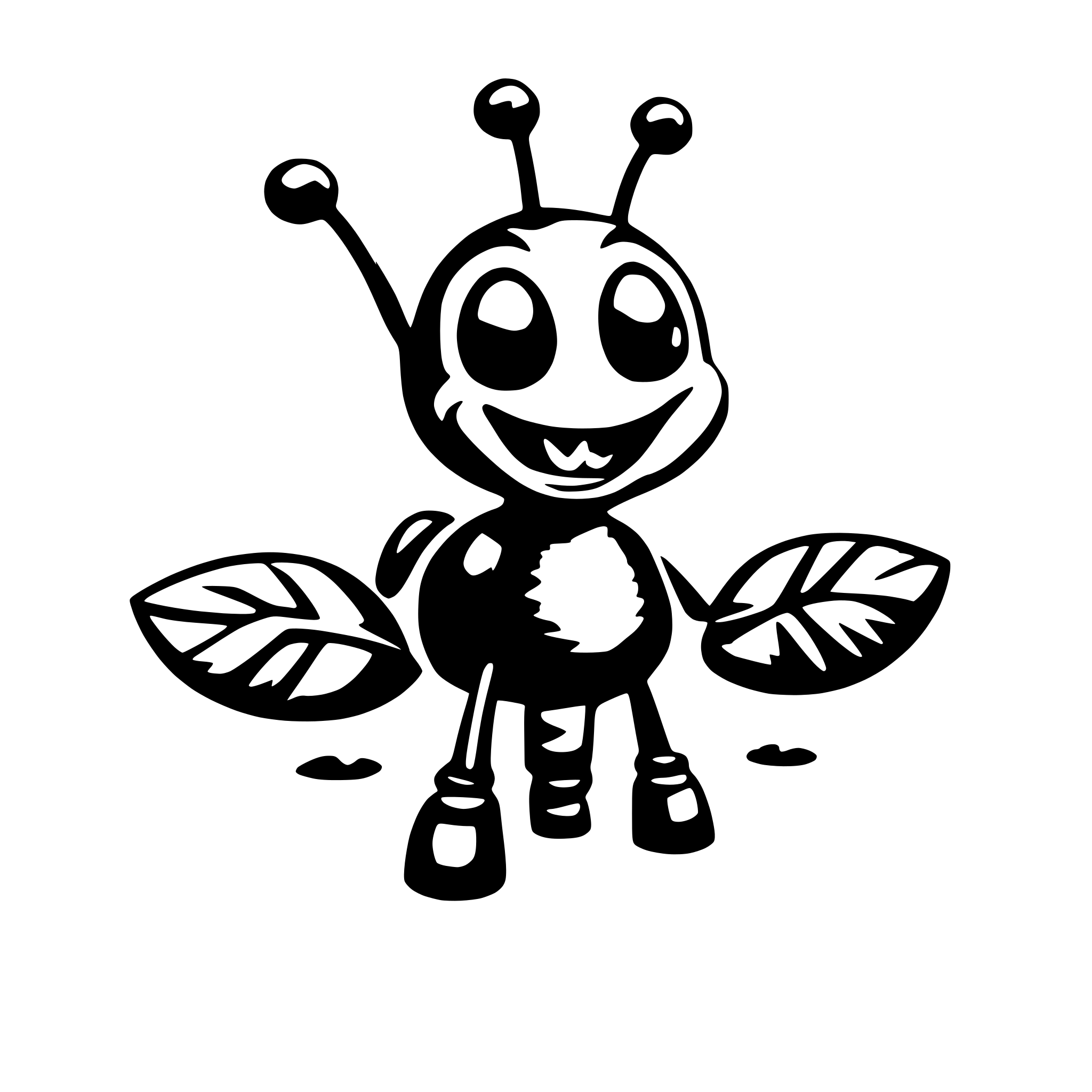 AI-generated SVG of 'happy ant'