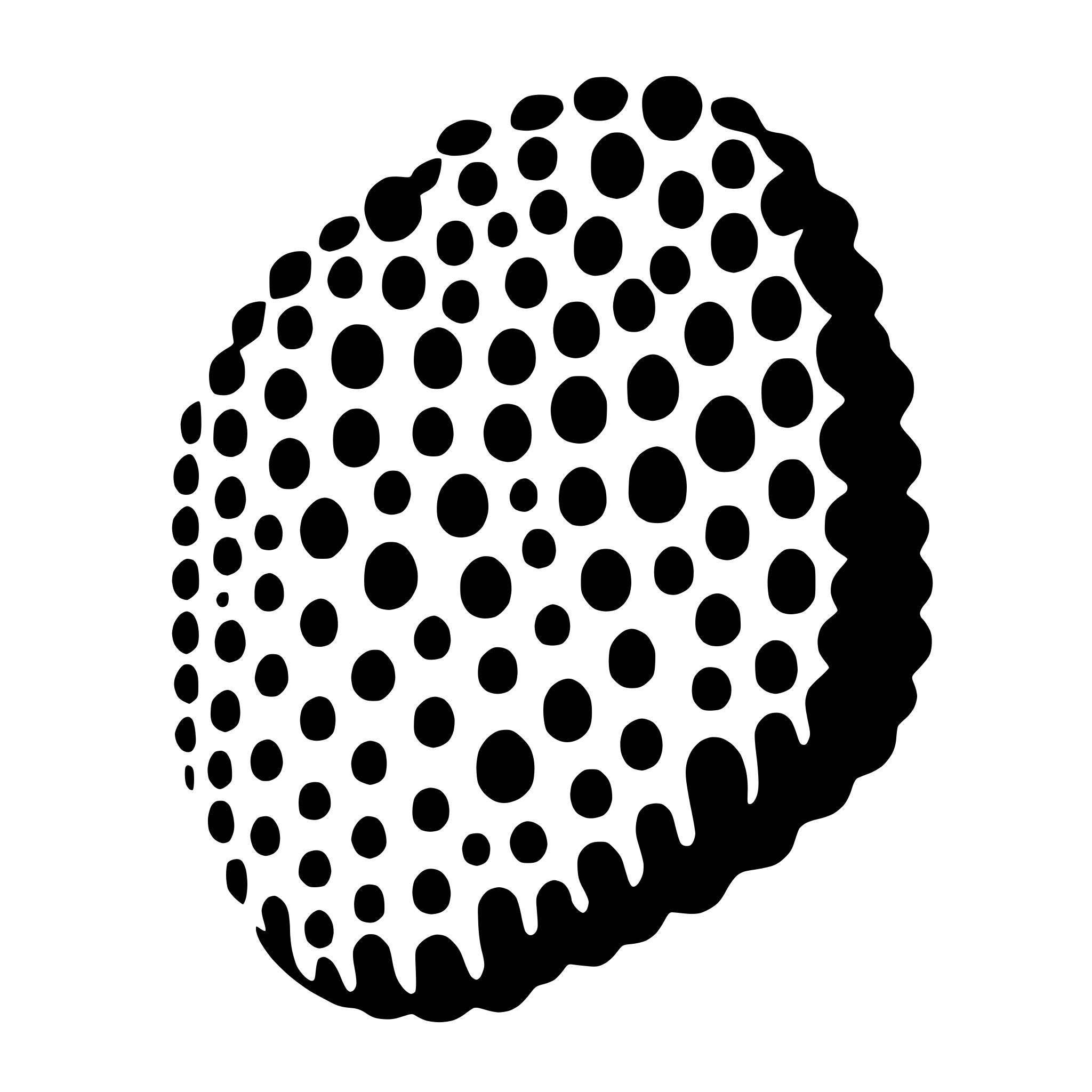 AI-generated SVG of a amorphouse blob made up of small dots
