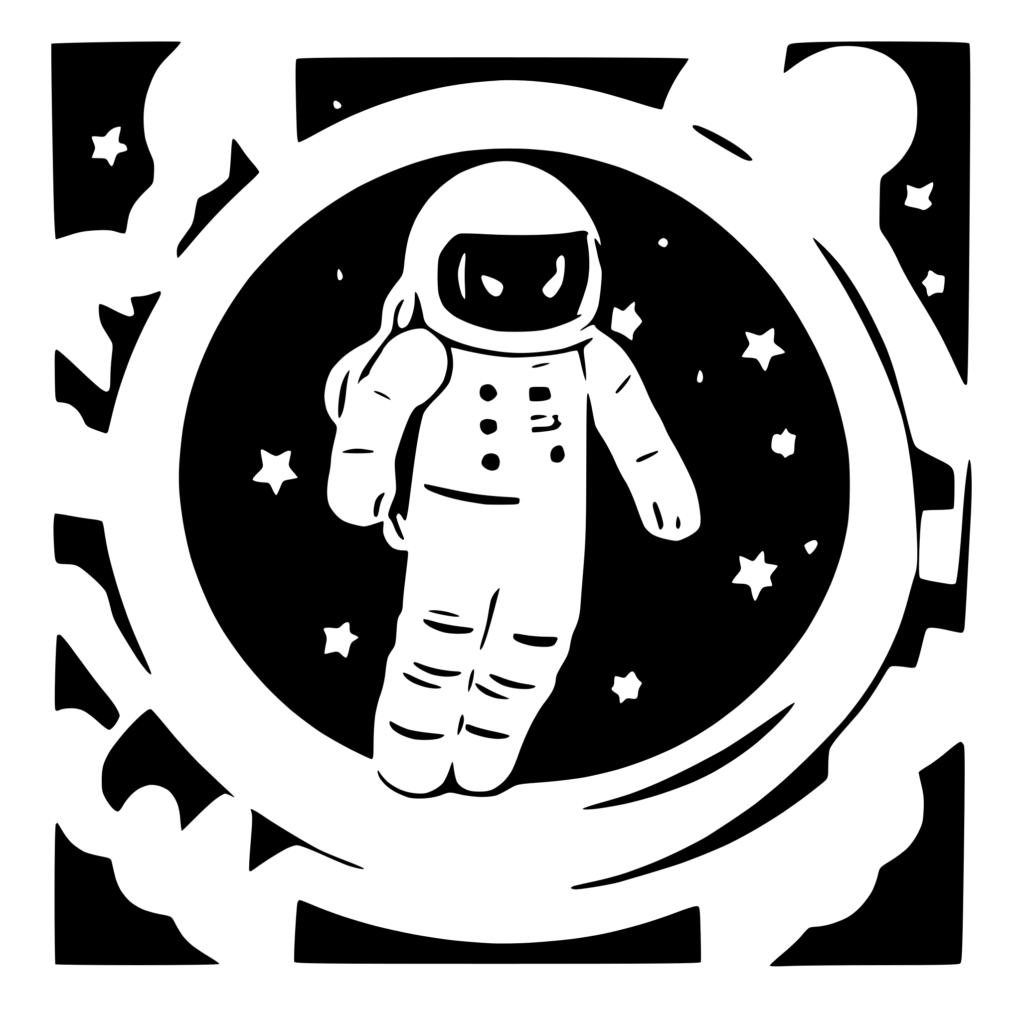 AI-generated SVG of a astronaut floating between stars