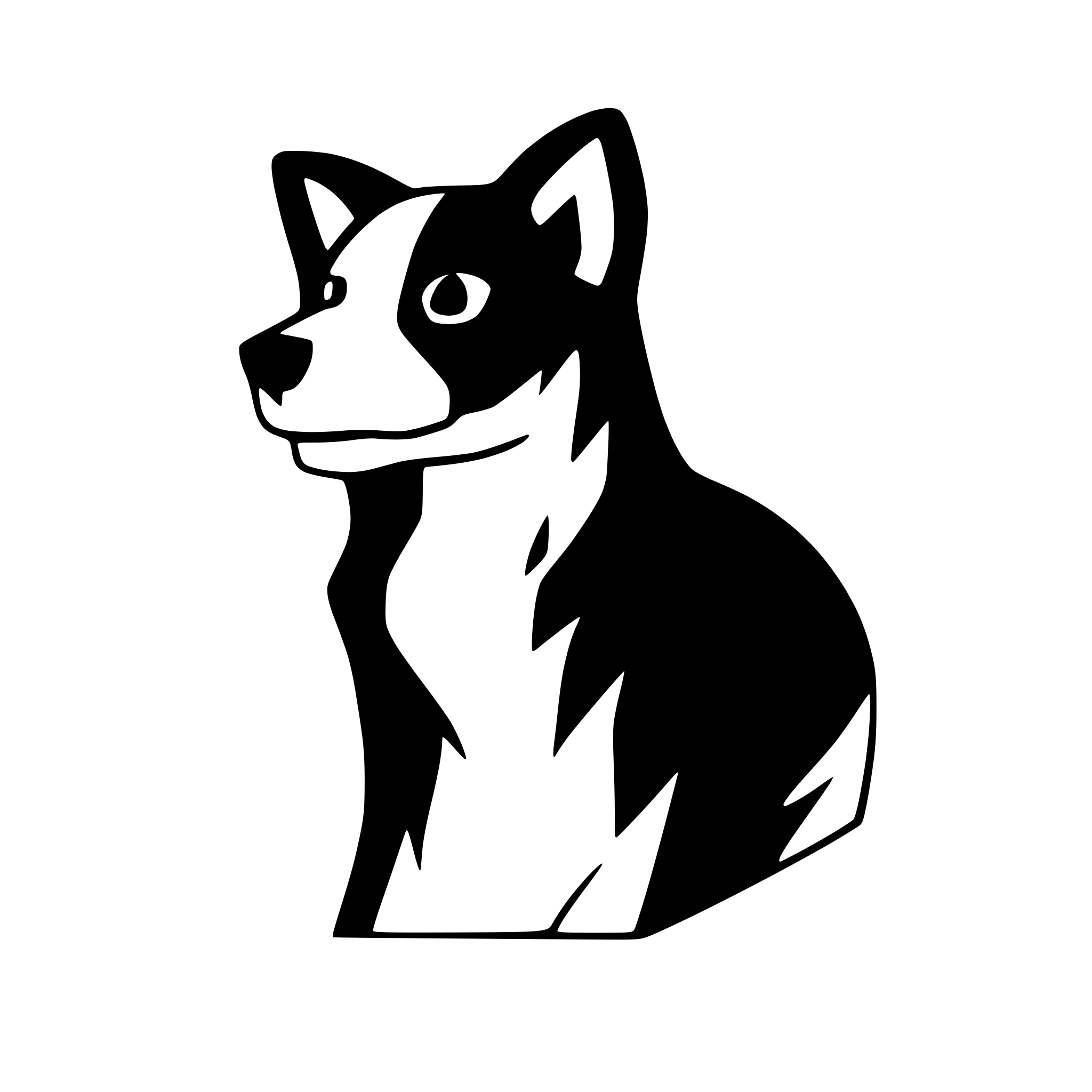 AI-generated SVG of a flat border collie simple