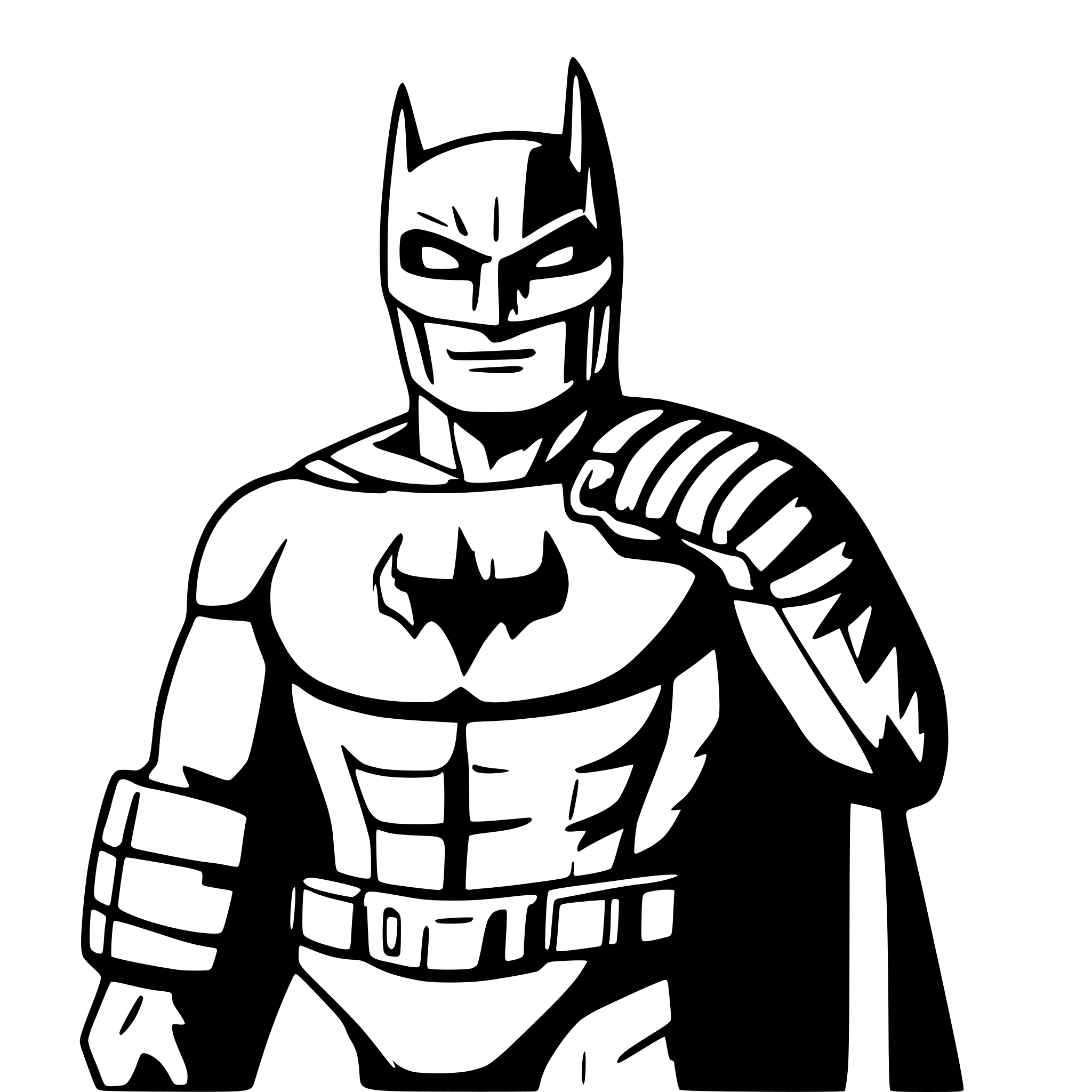 AI-generated SVG of a Batman, the comic style