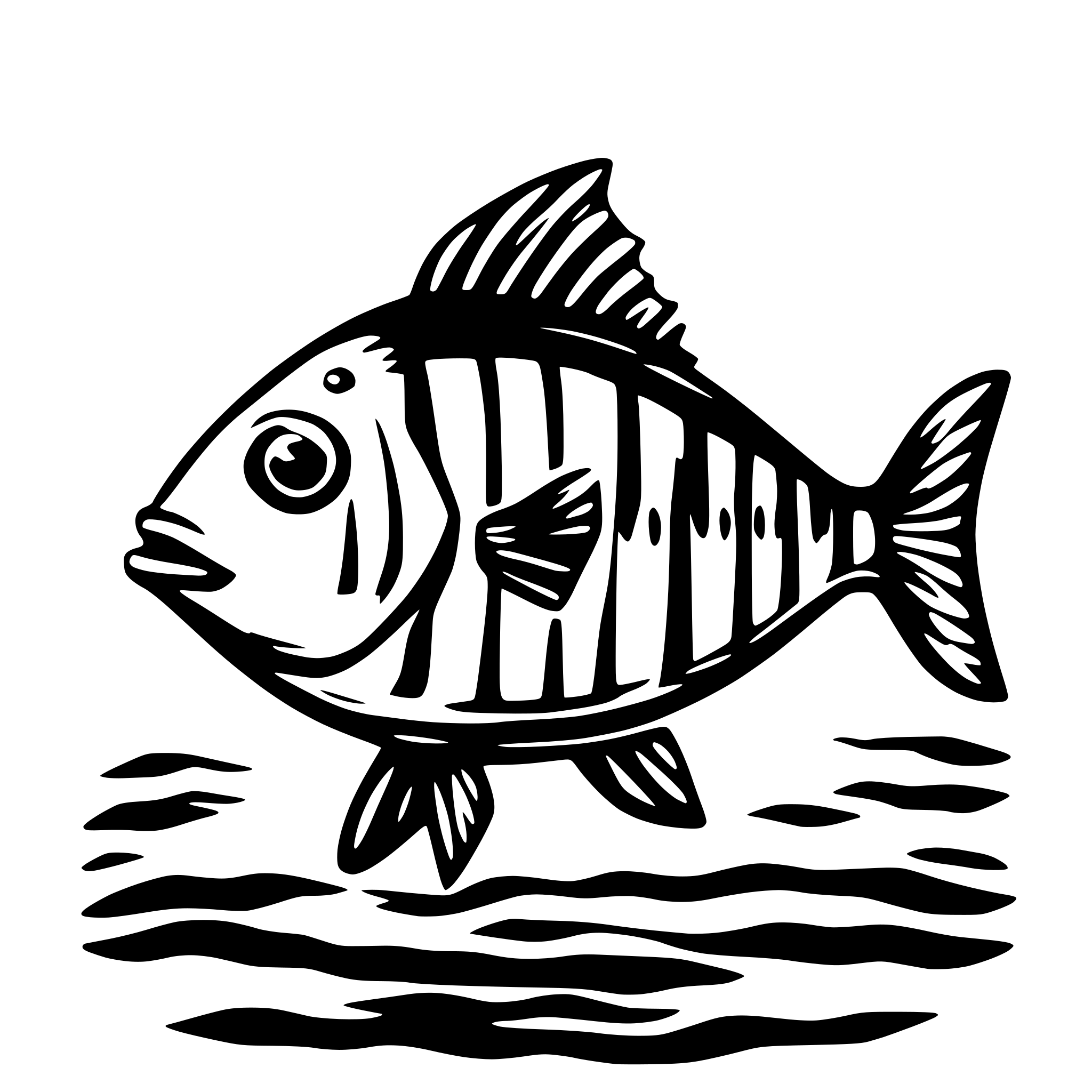 AI-generated SVG of 'draw me a simple fish, which can swim'