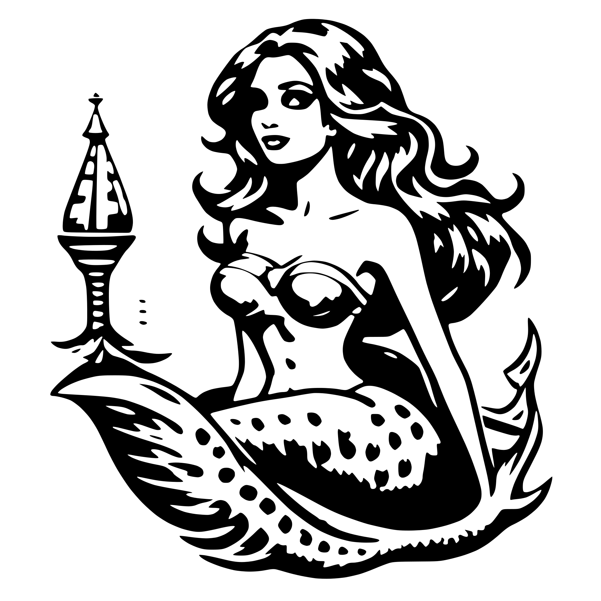 AI-generated SVG of a sexy mermaid