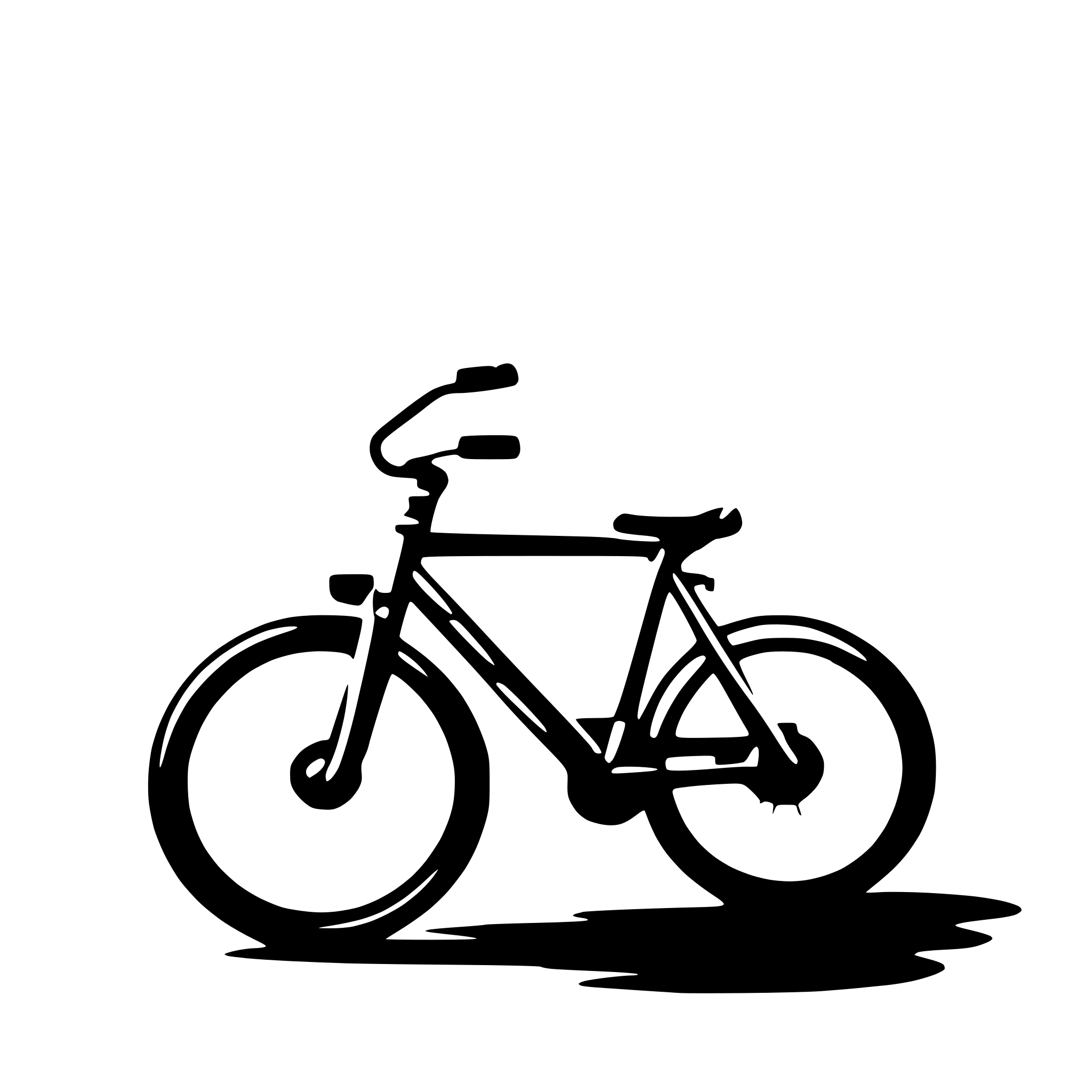 AI-generated SVG of a a bicycle silhouette vector with a white background