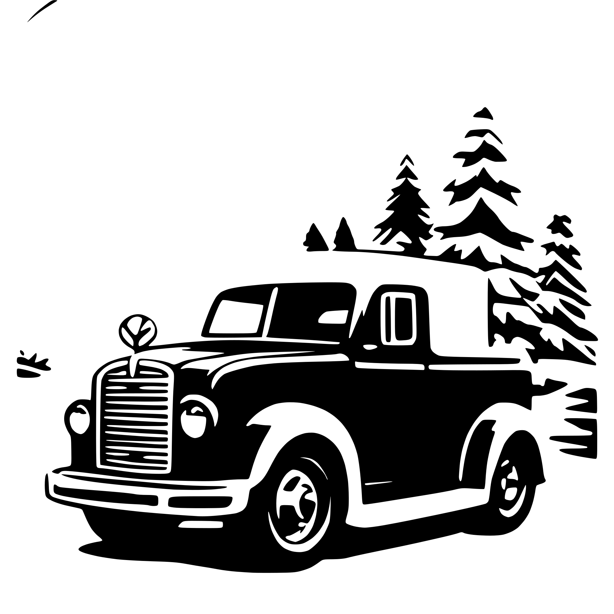 AI-generated SVG of 'Blue Christmas truck winter wonderland'
